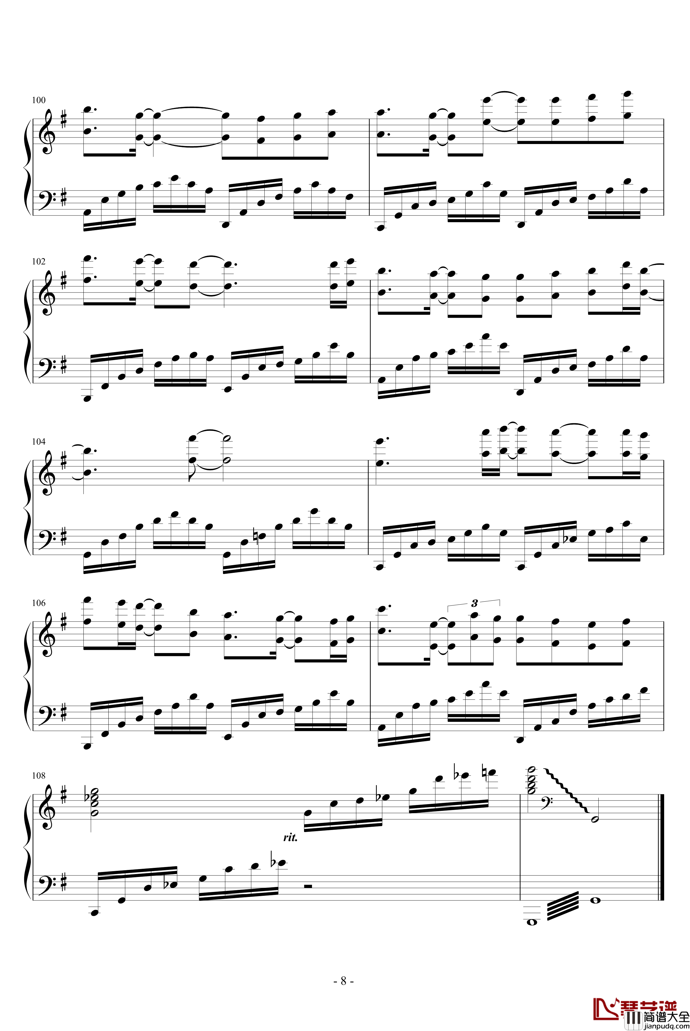 七彩的泪钢琴谱_虫钢群星