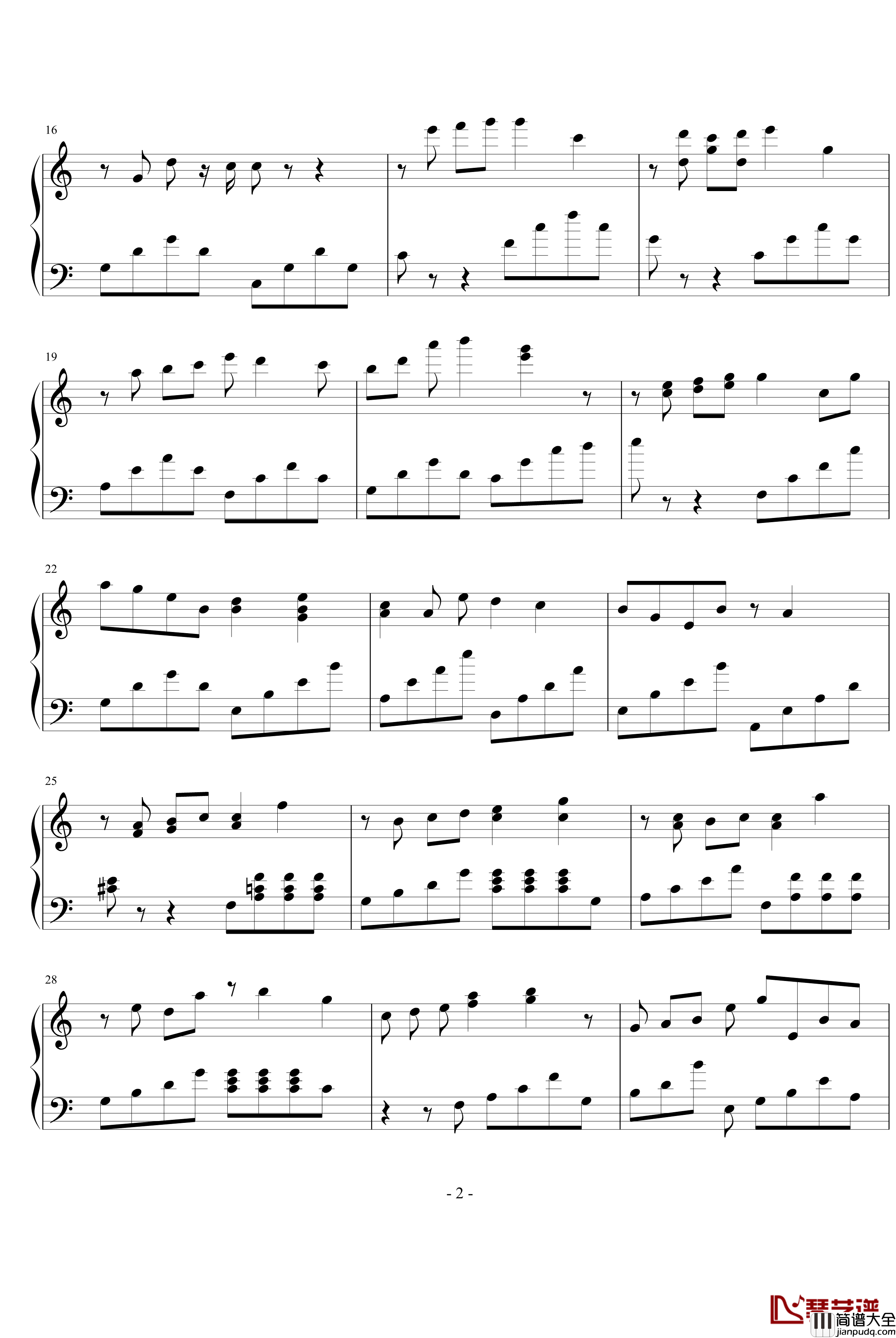 跨越世界的追寻钢琴谱_飞丝