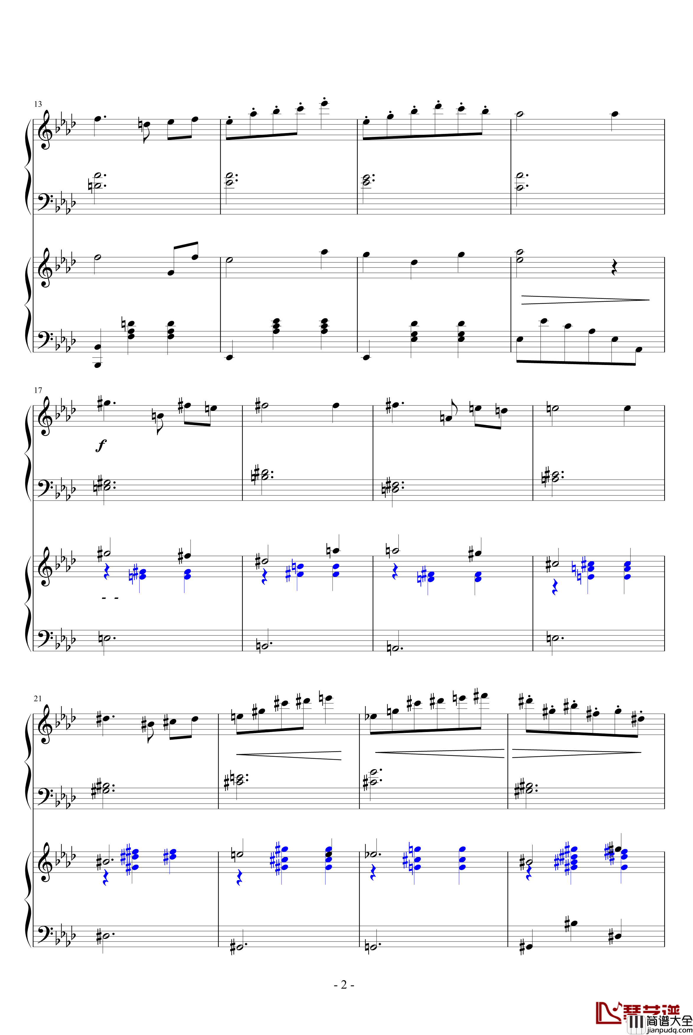 降A大调圆舞曲钢琴谱_希明