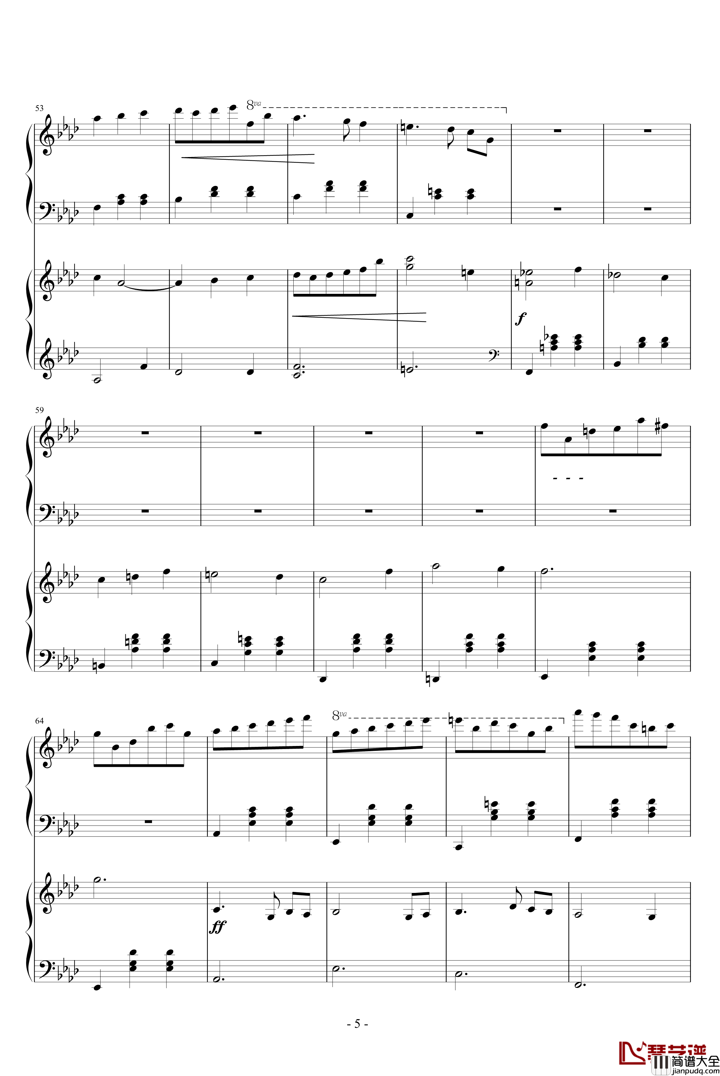 降A大调圆舞曲钢琴谱_希明