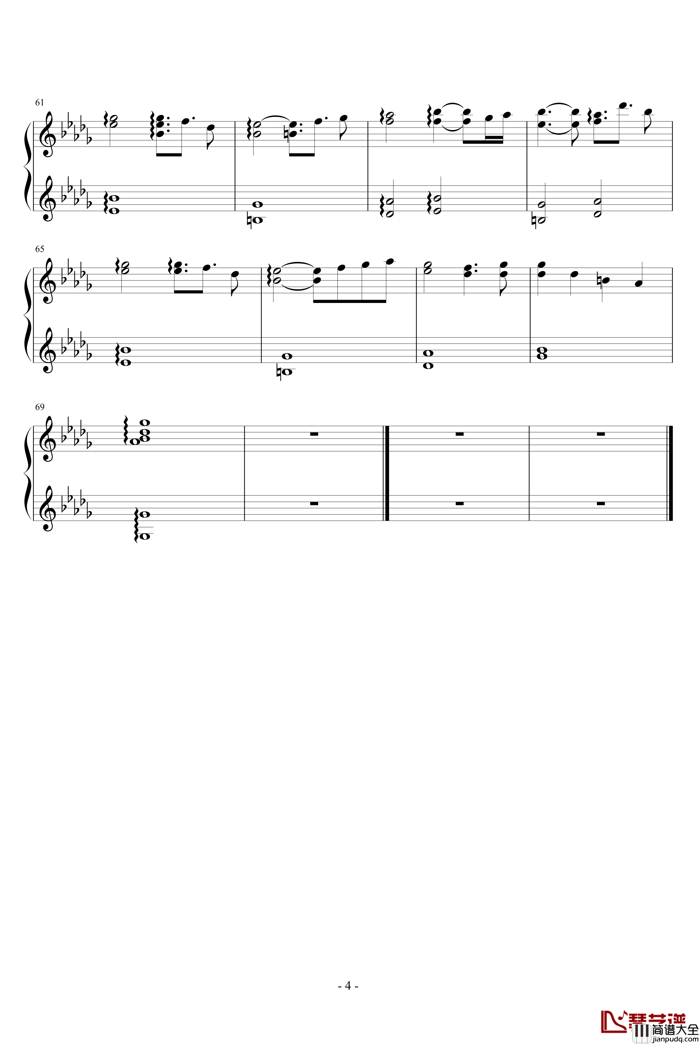 07_Ghost_ED钢琴谱_瞳のこたえ_动漫影视