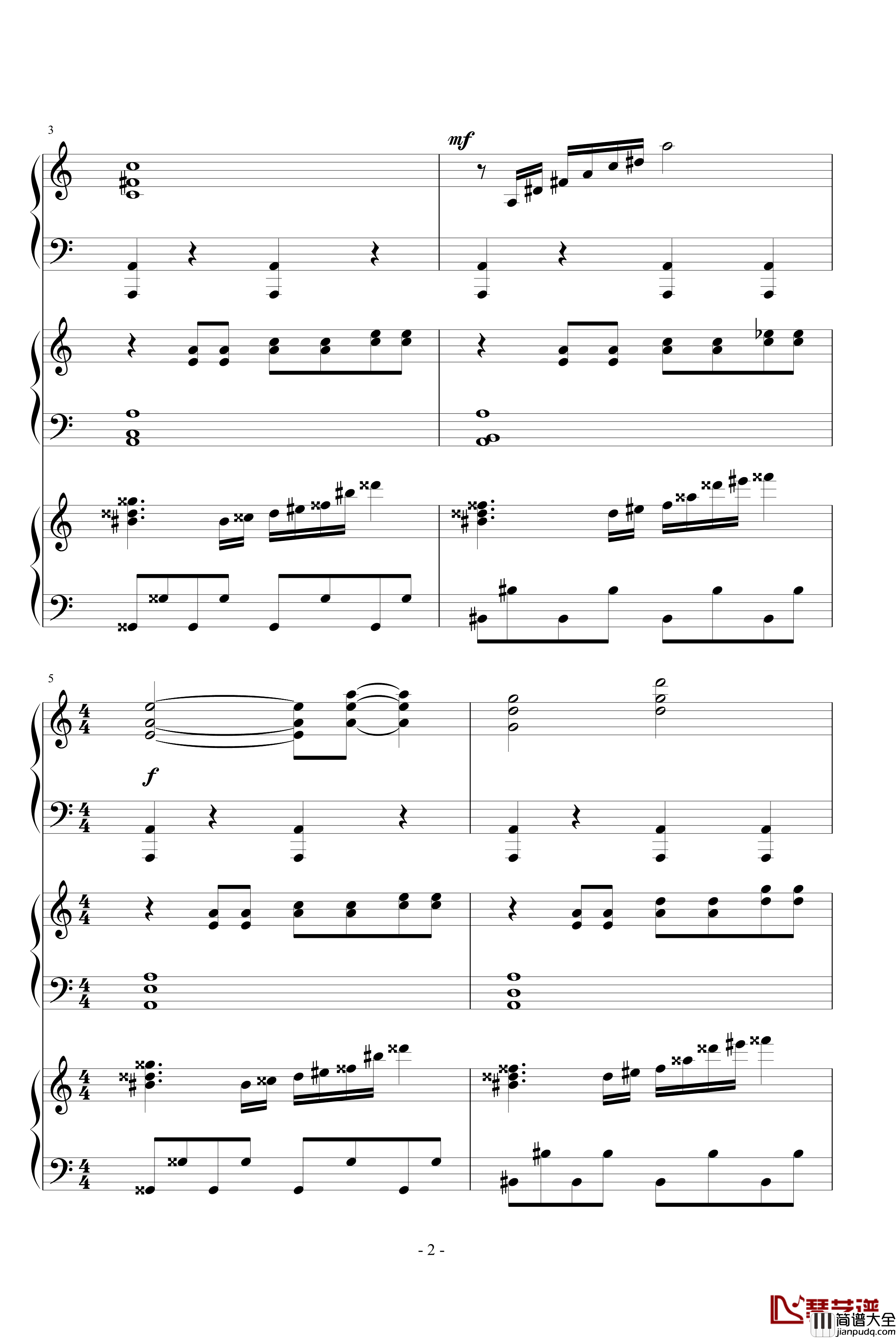 土耳其圣少女领域钢琴谱_进行曲_重修_莫扎特