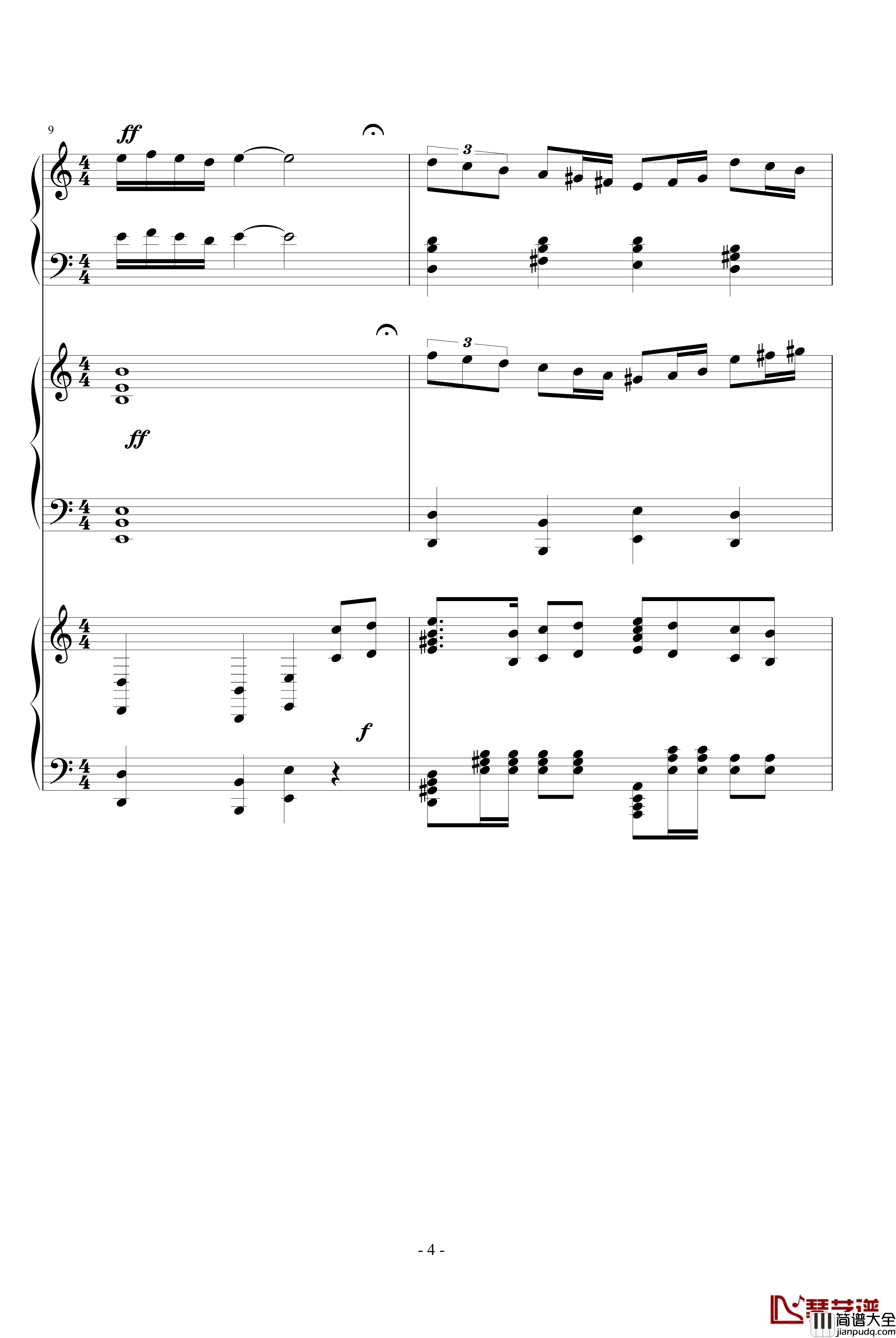 土耳其圣少女领域钢琴谱_进行曲_重修_莫扎特