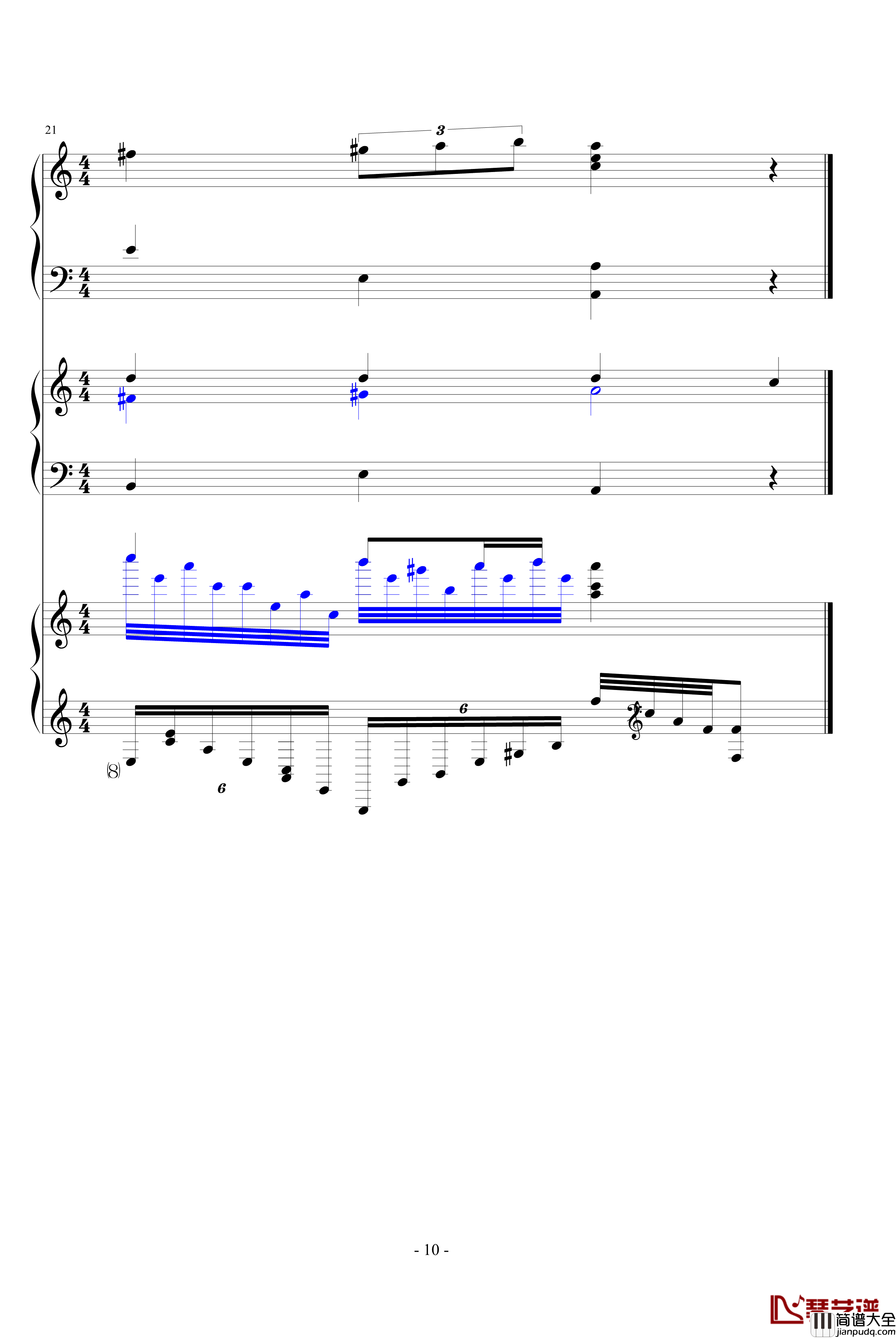 土耳其圣少女领域钢琴谱_进行曲_重修_莫扎特