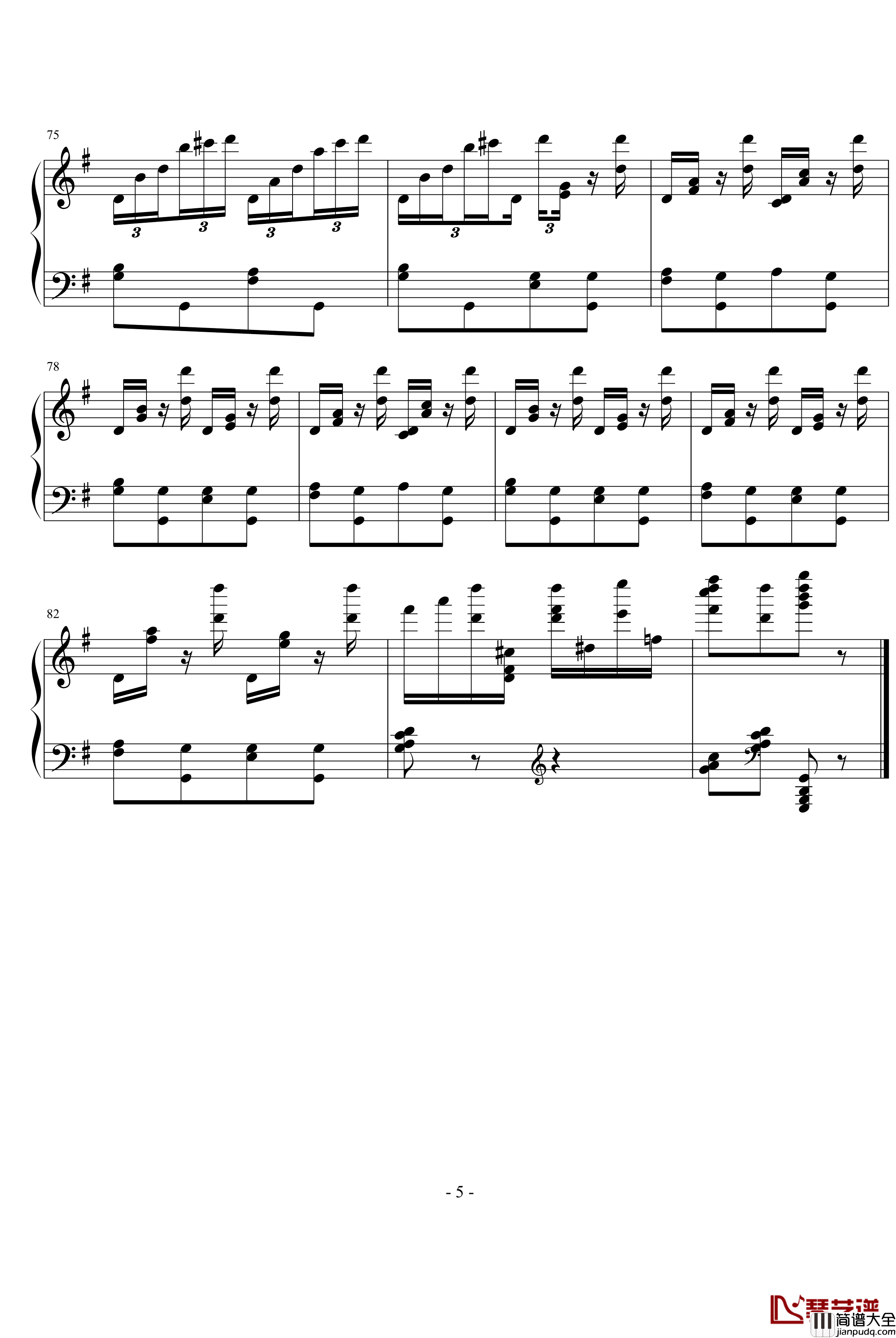 胡桃夹子钢琴谱_俄罗斯舞曲_柴科夫斯基_Peter_Ilyich_Tchaikovsky