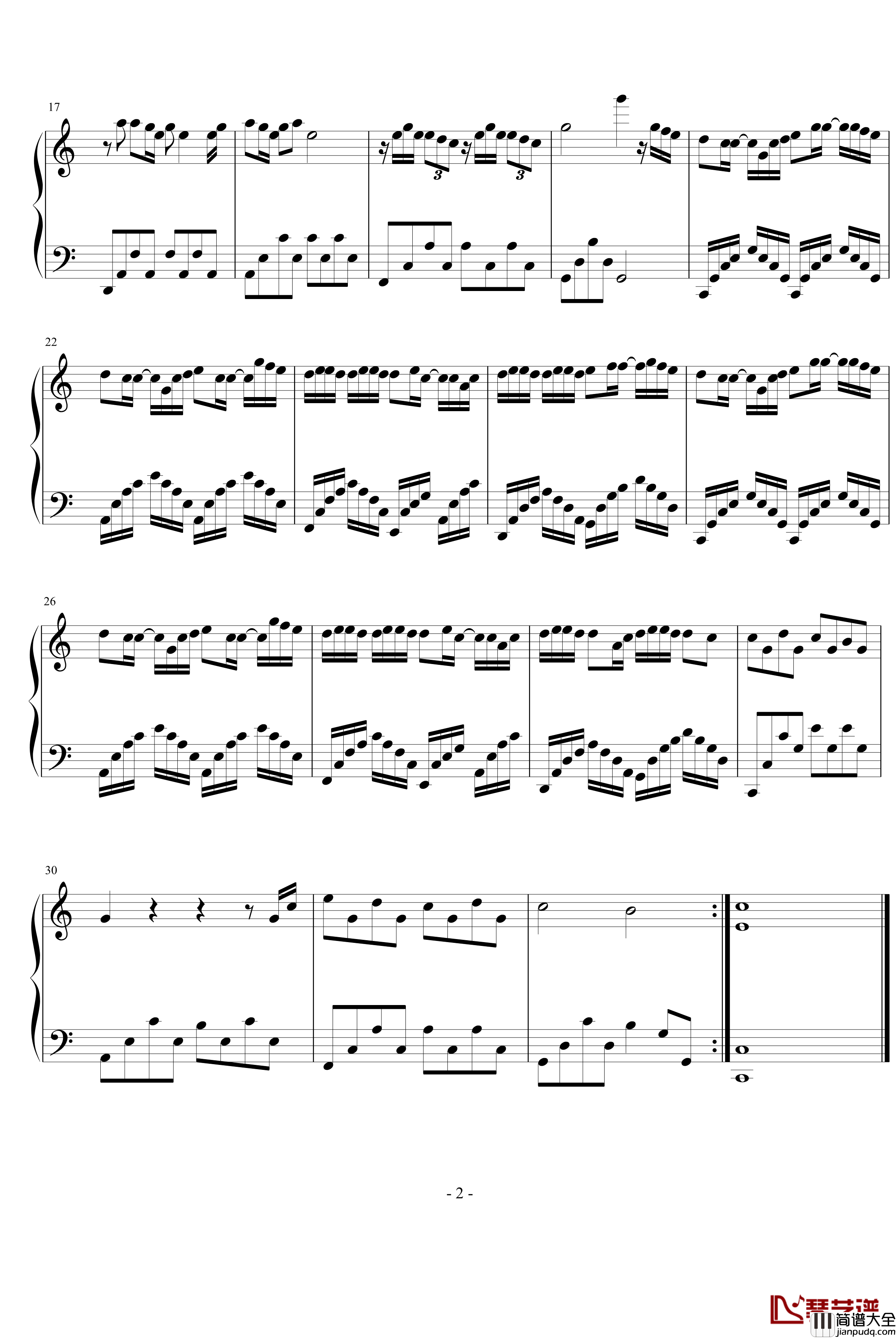 园游会钢琴谱_演奏版_周杰伦