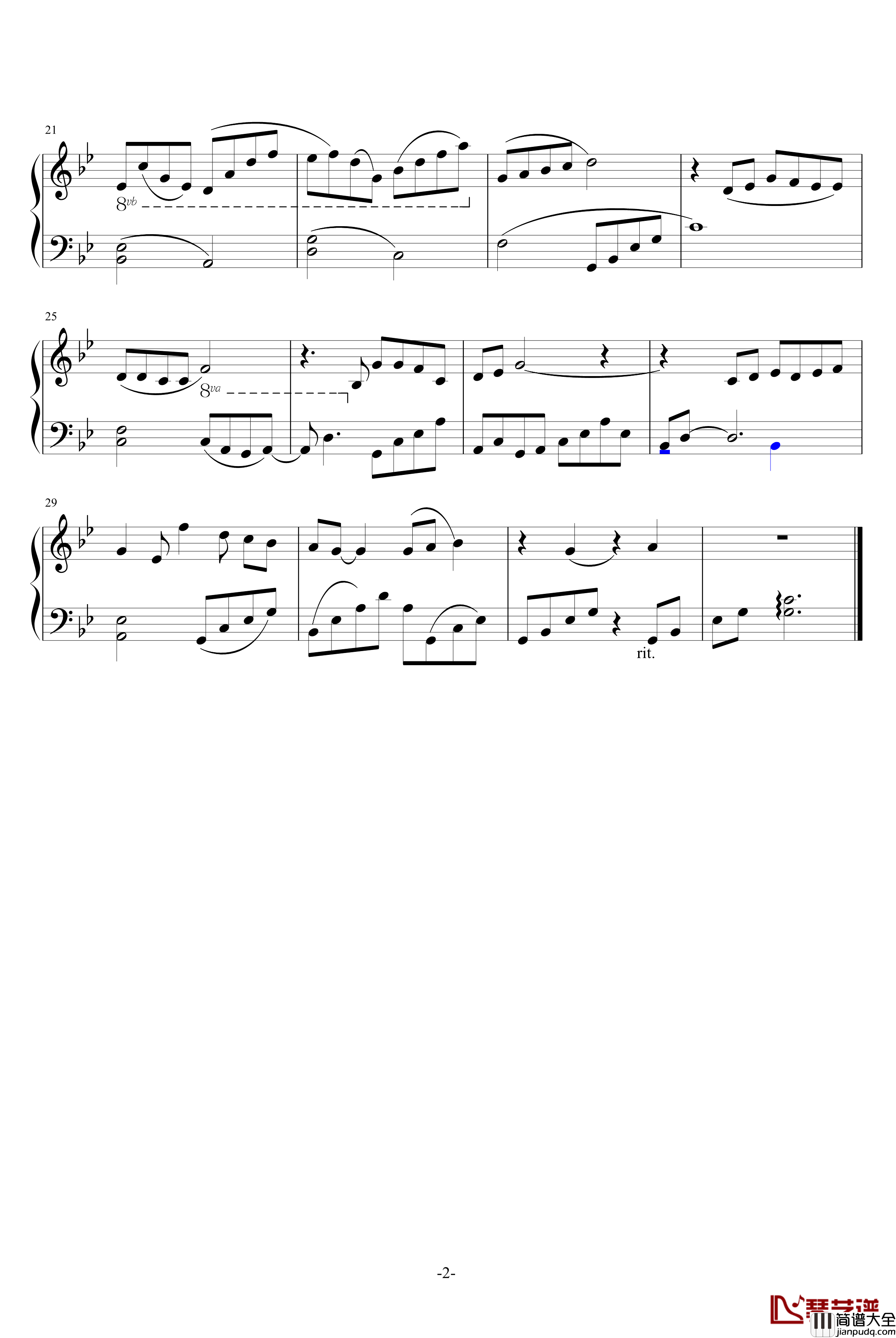 忧郁小调钢琴谱_swenl