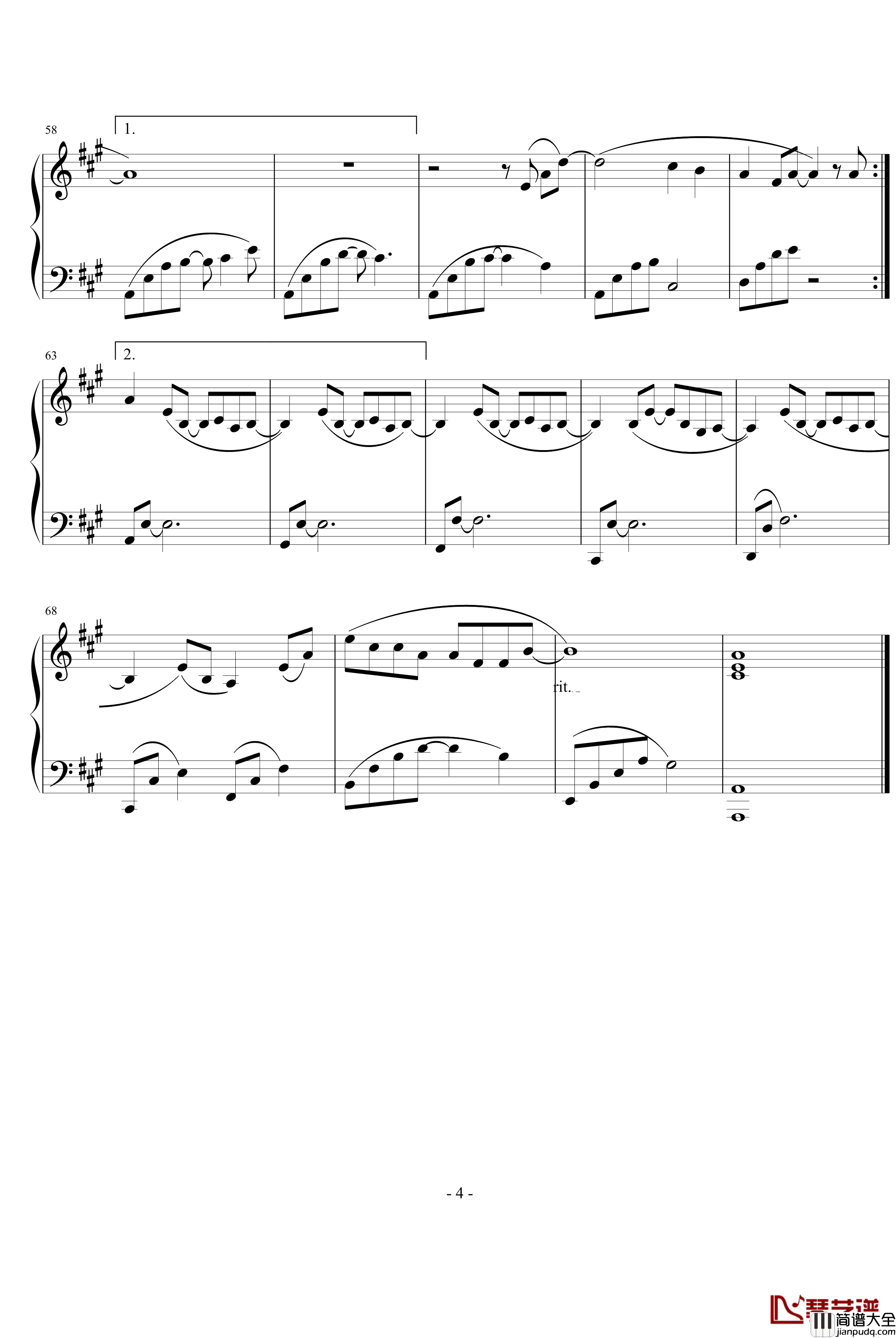 断了的弦钢琴谱_演奏版_周杰伦