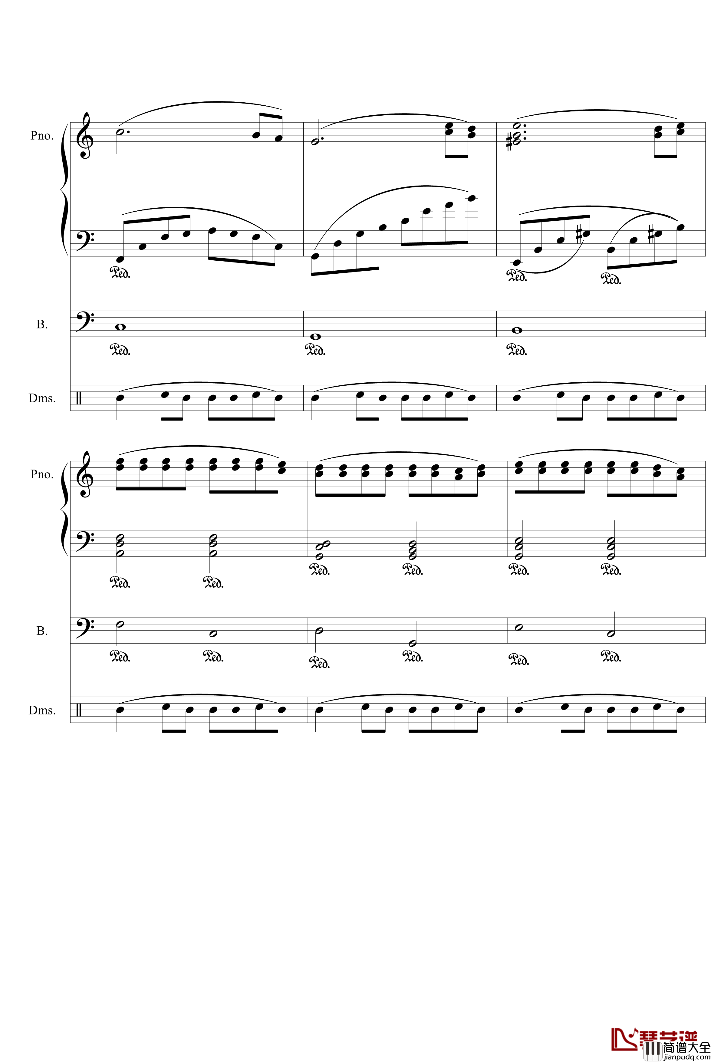 赐给你的爱钢琴谱_打击乐版_快乐的猪