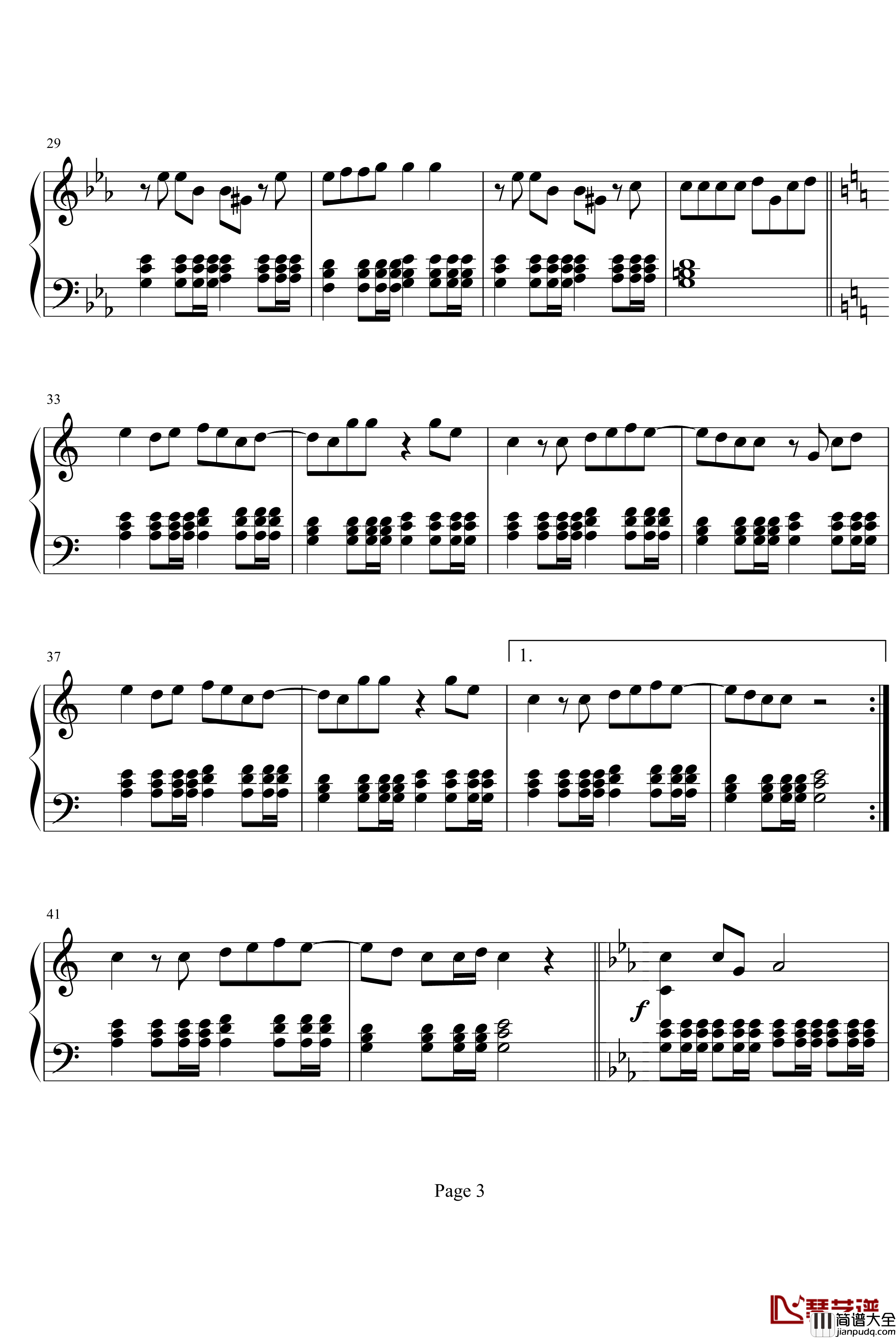 说爱你钢琴谱_蔡依林