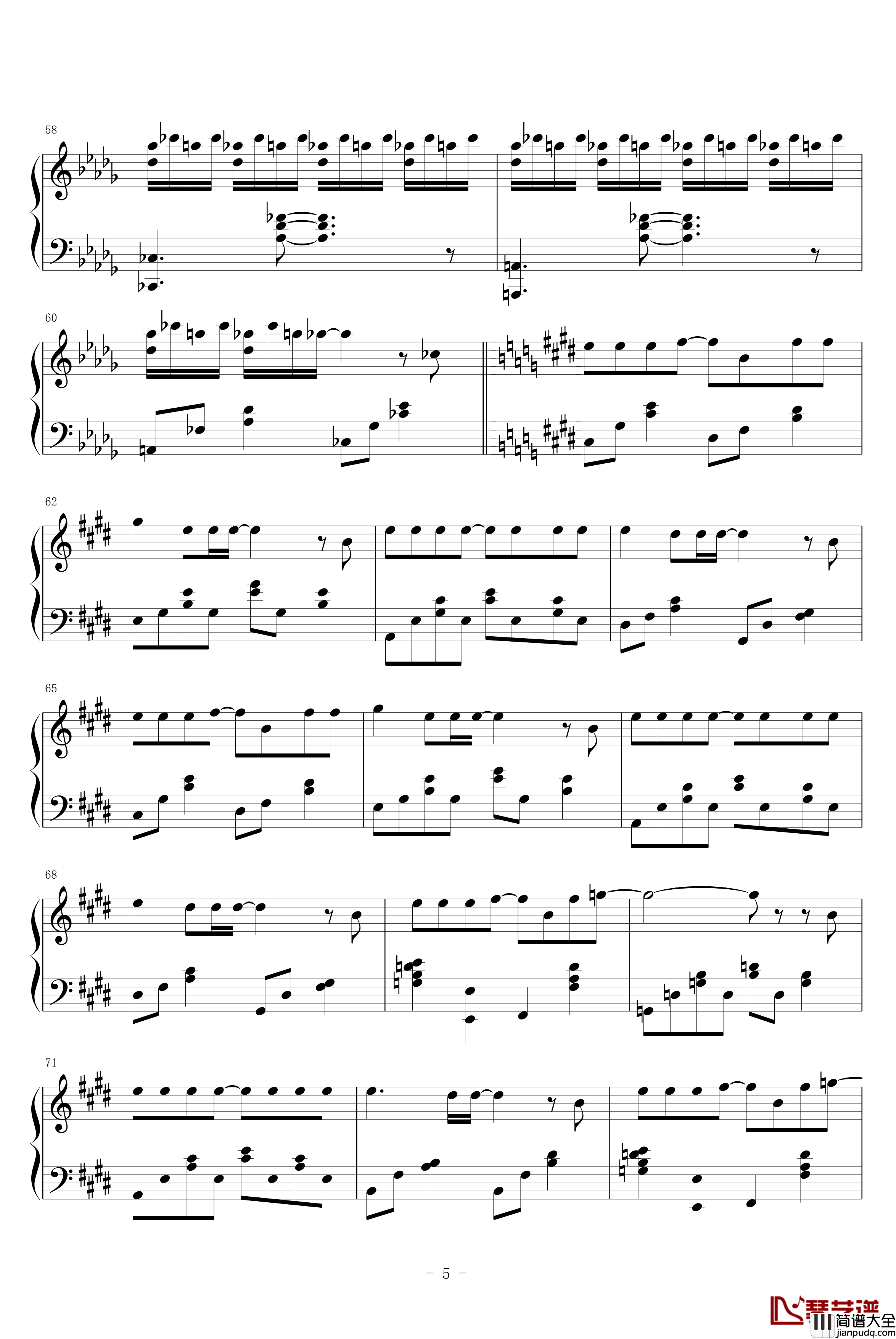 MONOCHROME钢琴谱_滨崎步