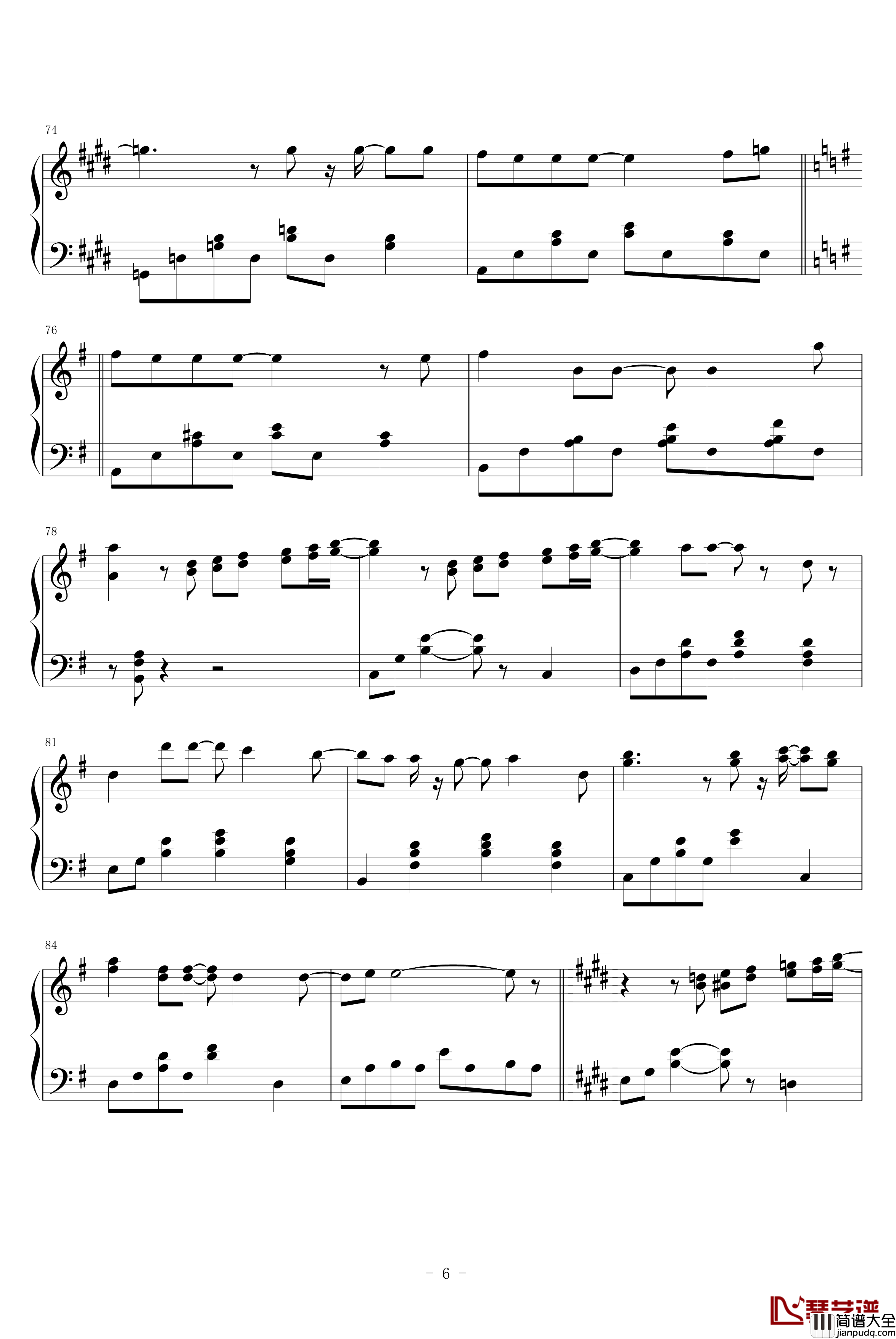 MONOCHROME钢琴谱_滨崎步