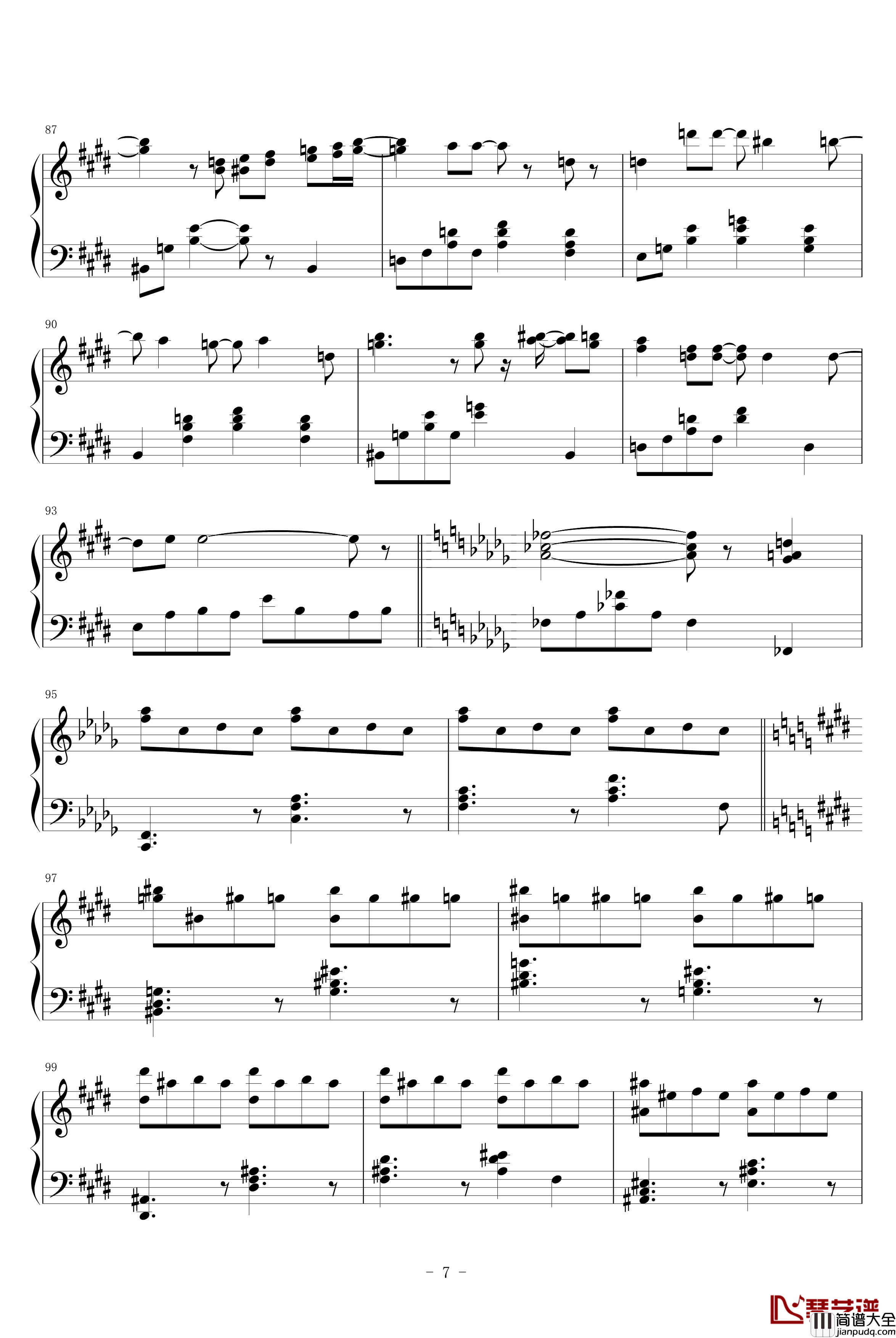 MONOCHROME钢琴谱_滨崎步