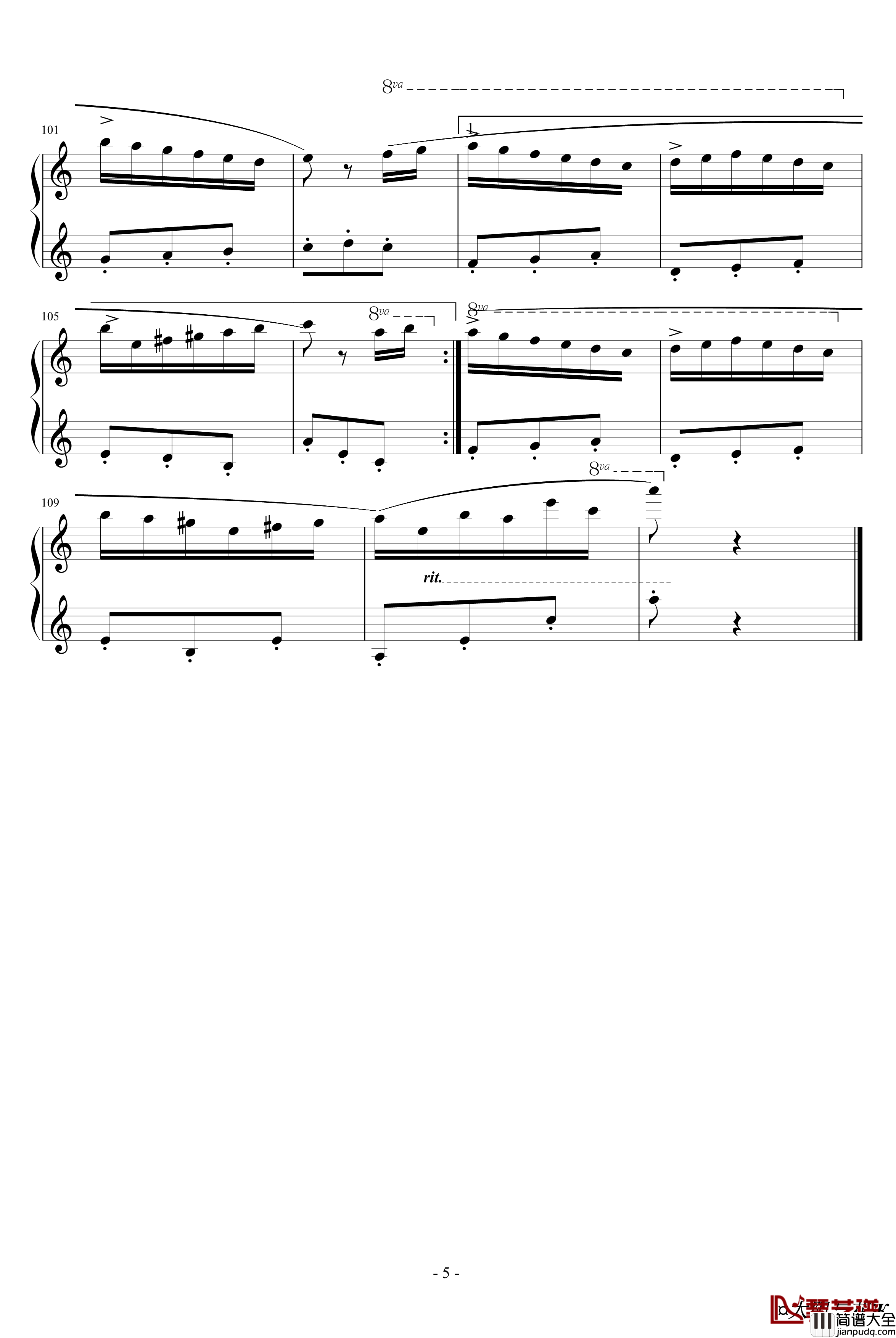 太阳与花钢琴谱_克莱德曼