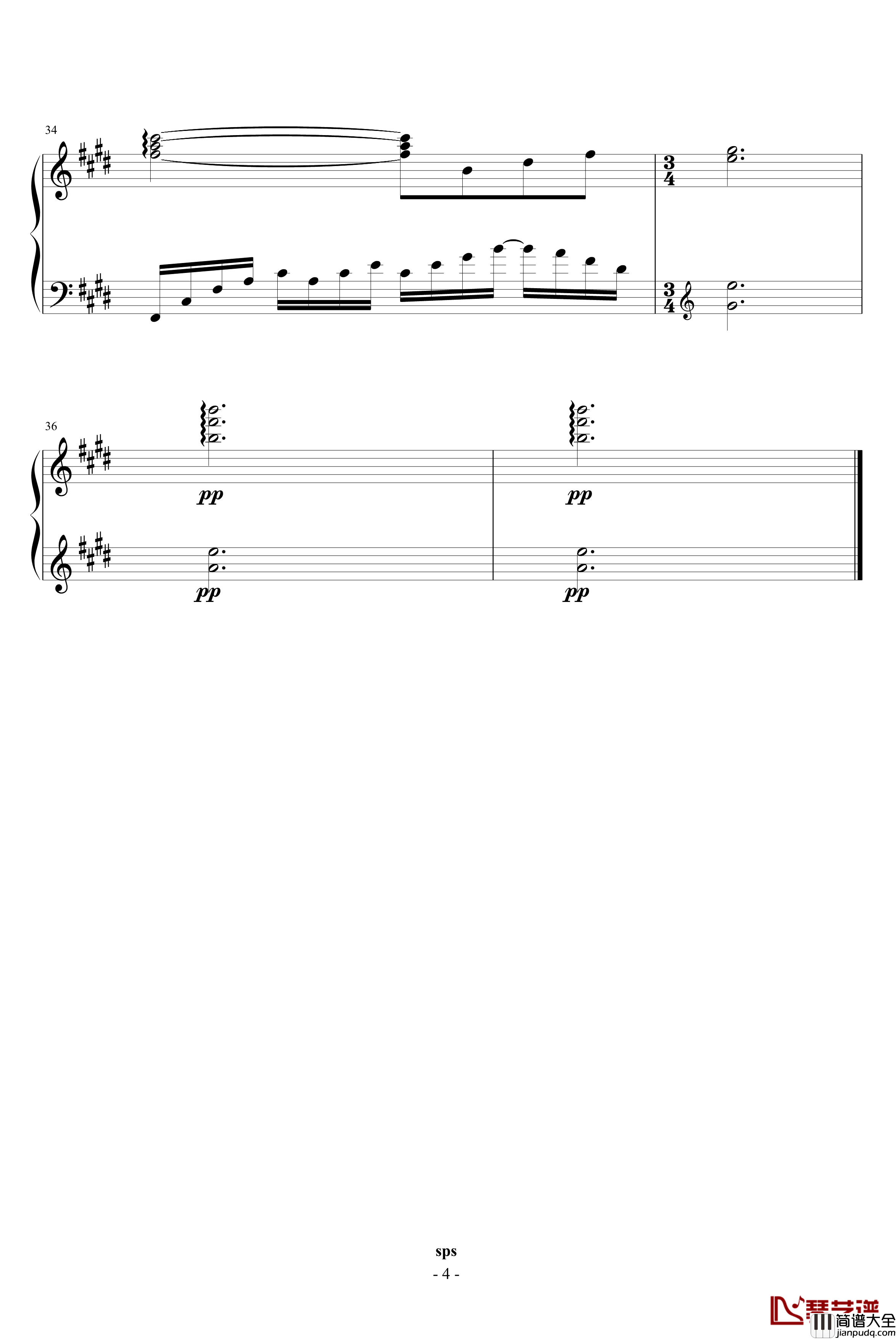 那间琴房钢琴谱_默默的歌