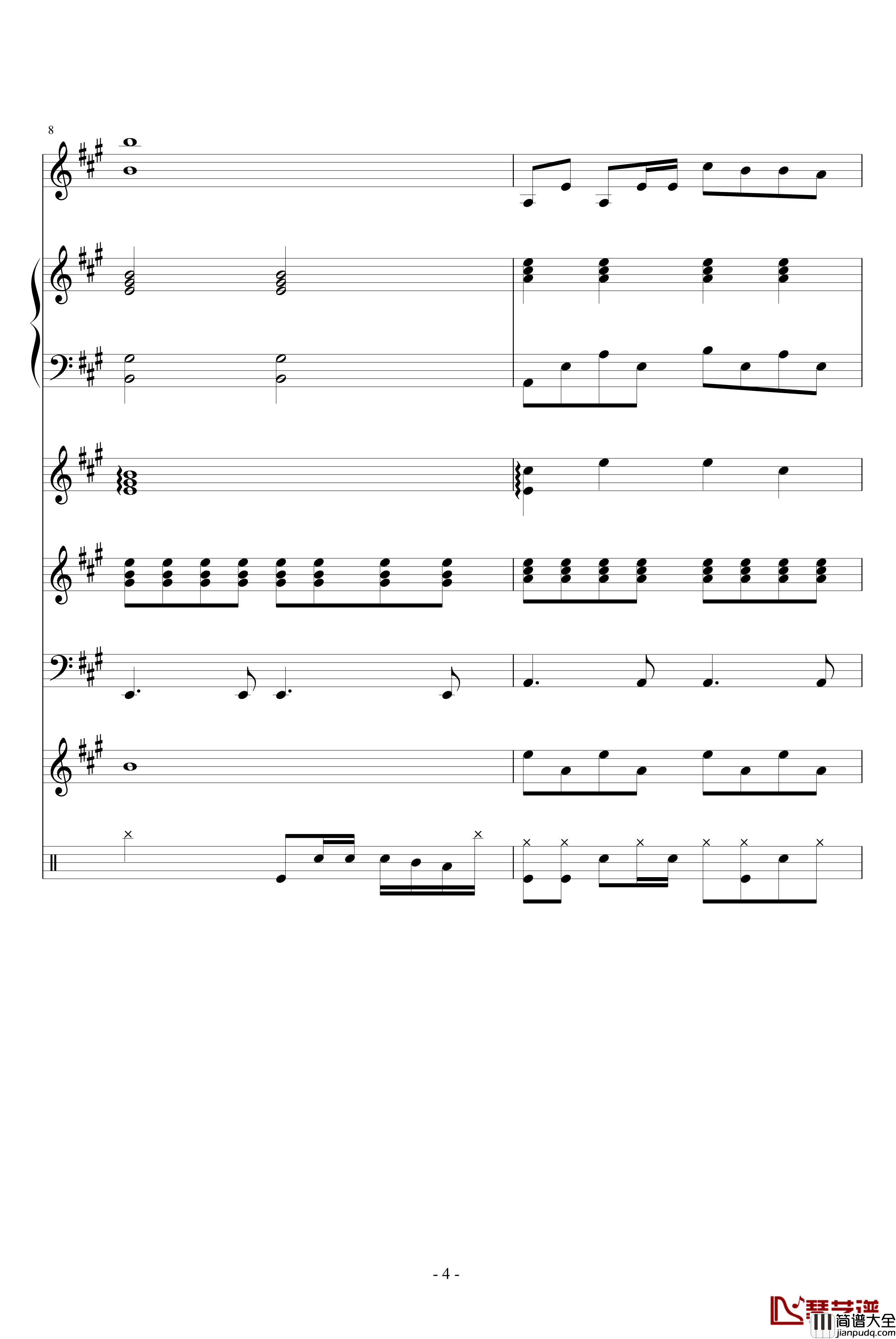 捍卫自由钢琴谱_血腥残阳