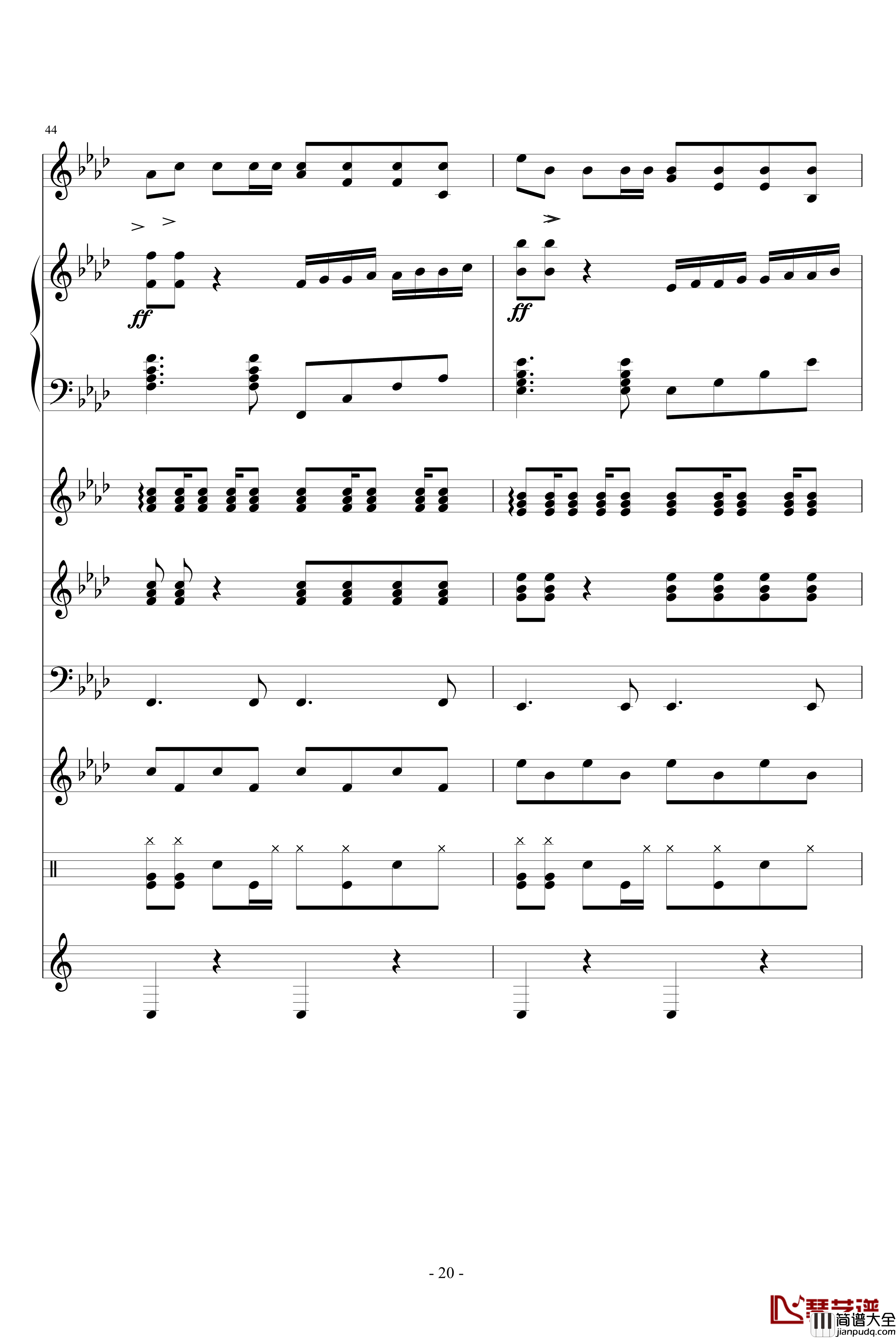 捍卫自由钢琴谱_血腥残阳