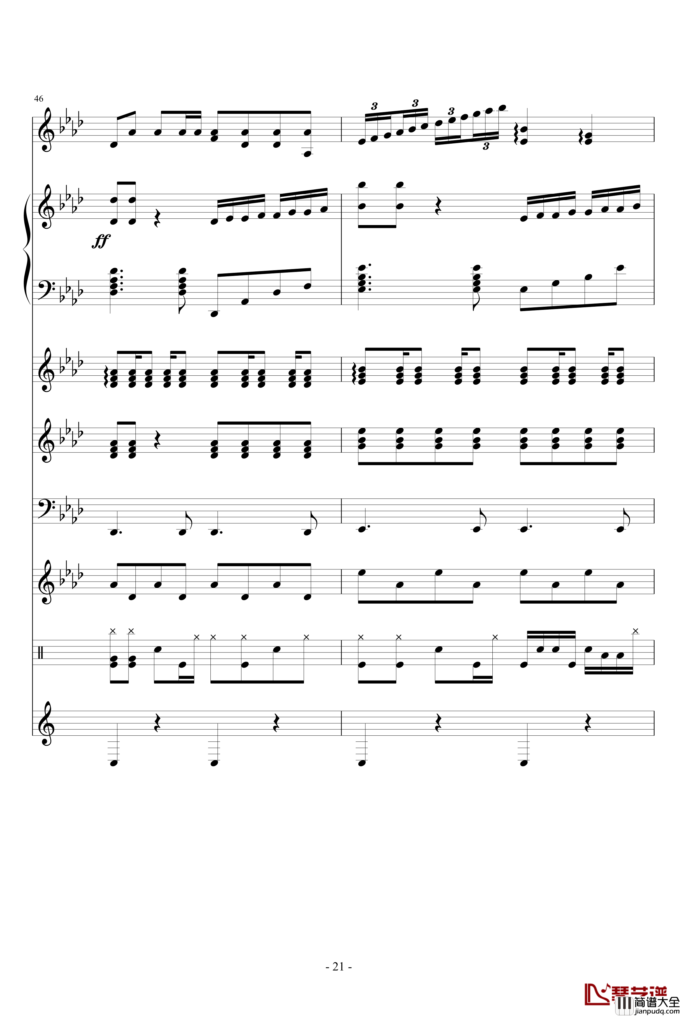 捍卫自由钢琴谱_血腥残阳