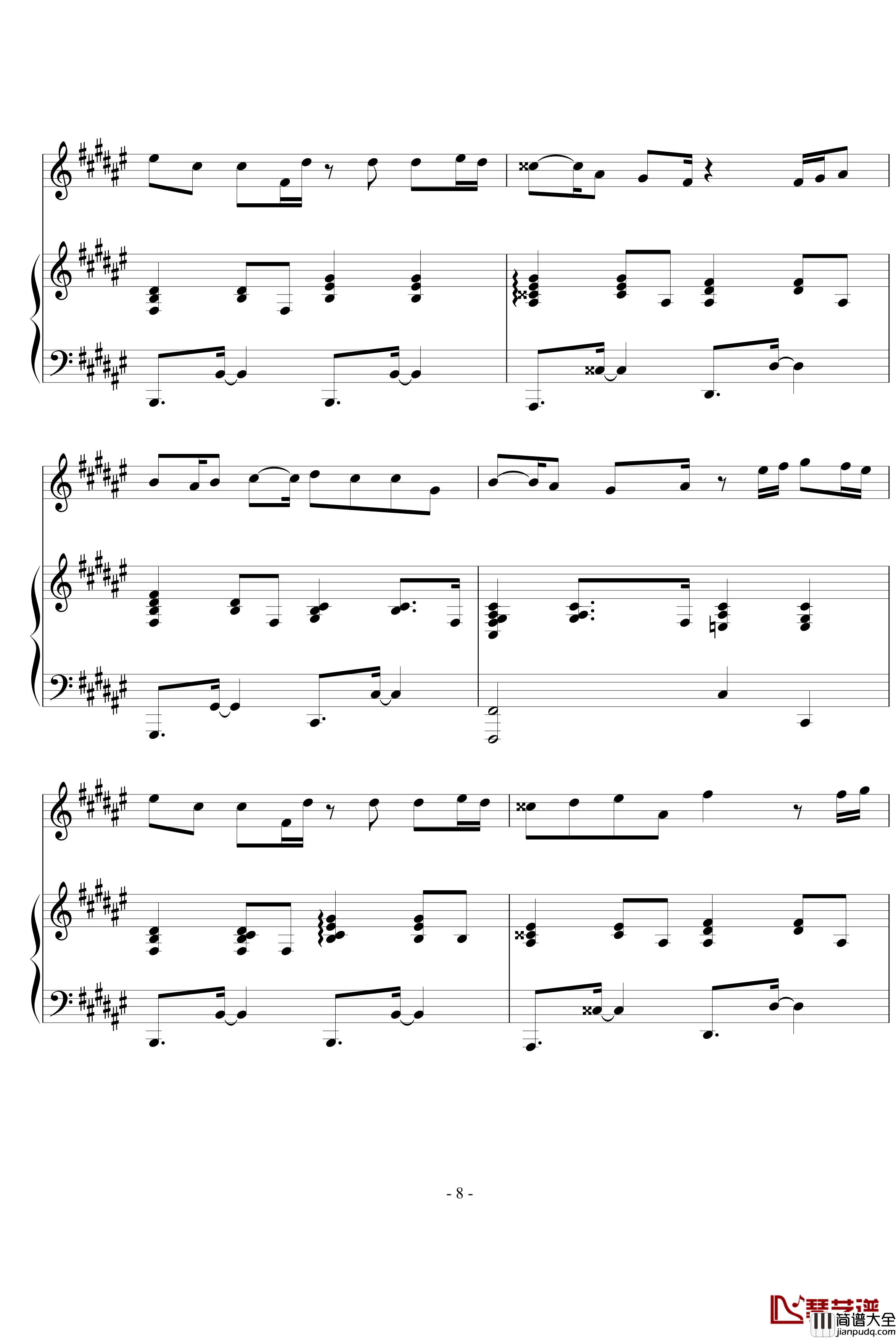 染蓝钢琴谱_lokong作品_WindChou编曲_小爱克