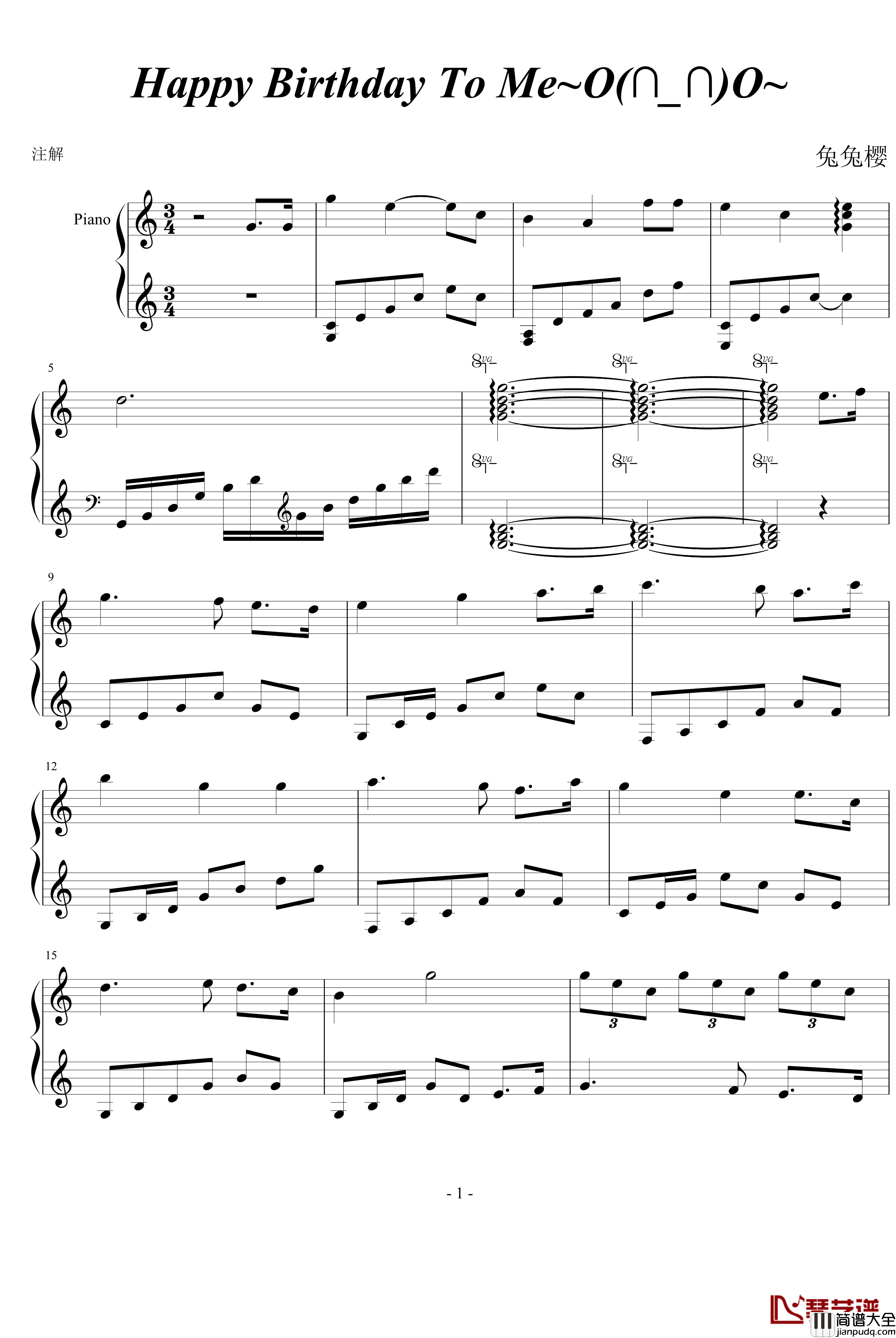 Happy_Birthday_To_Me钢琴谱_兔子