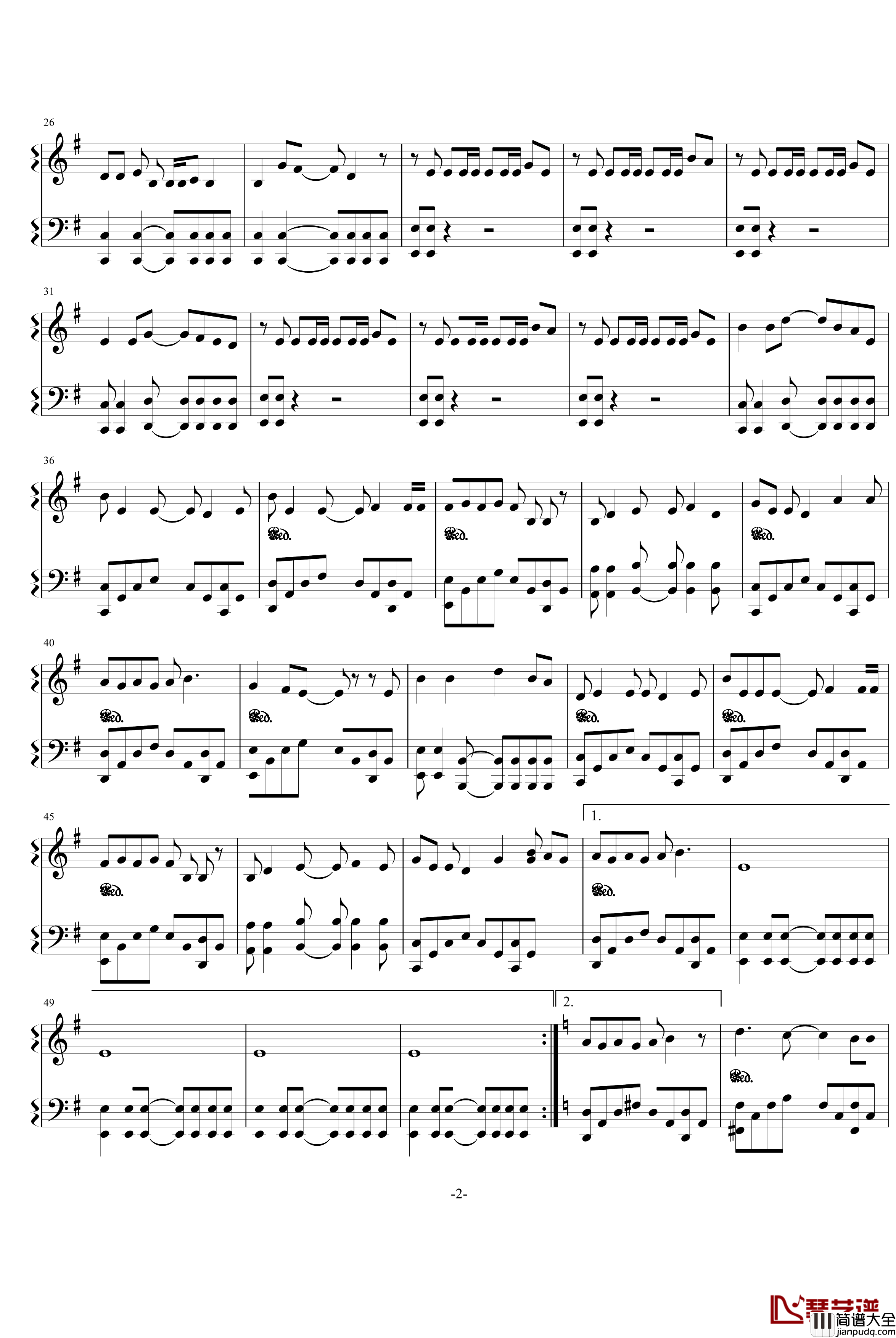 钢之炼金术师OP1钢琴谱_Again_游戏