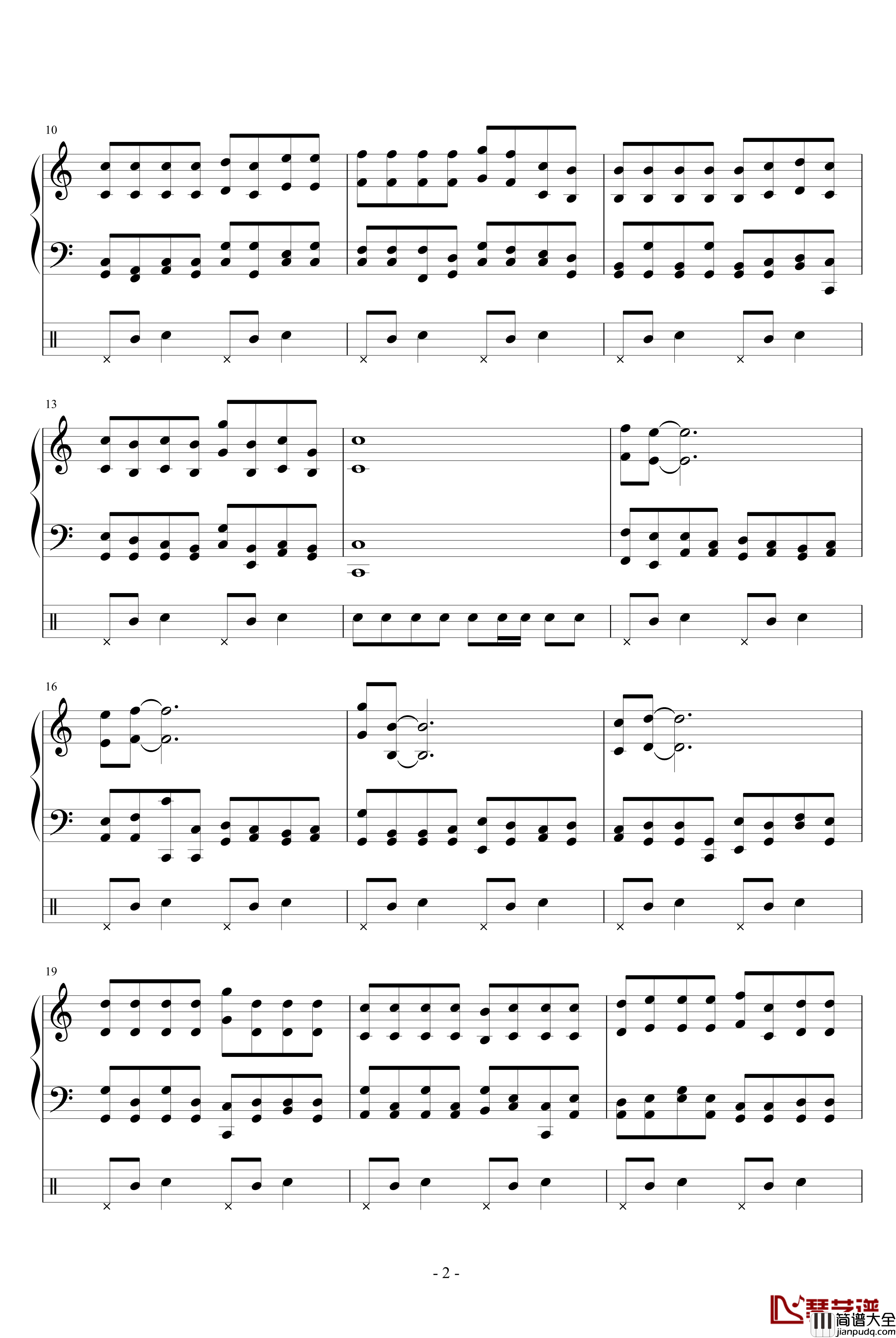 自由论钢琴谱_竹昔