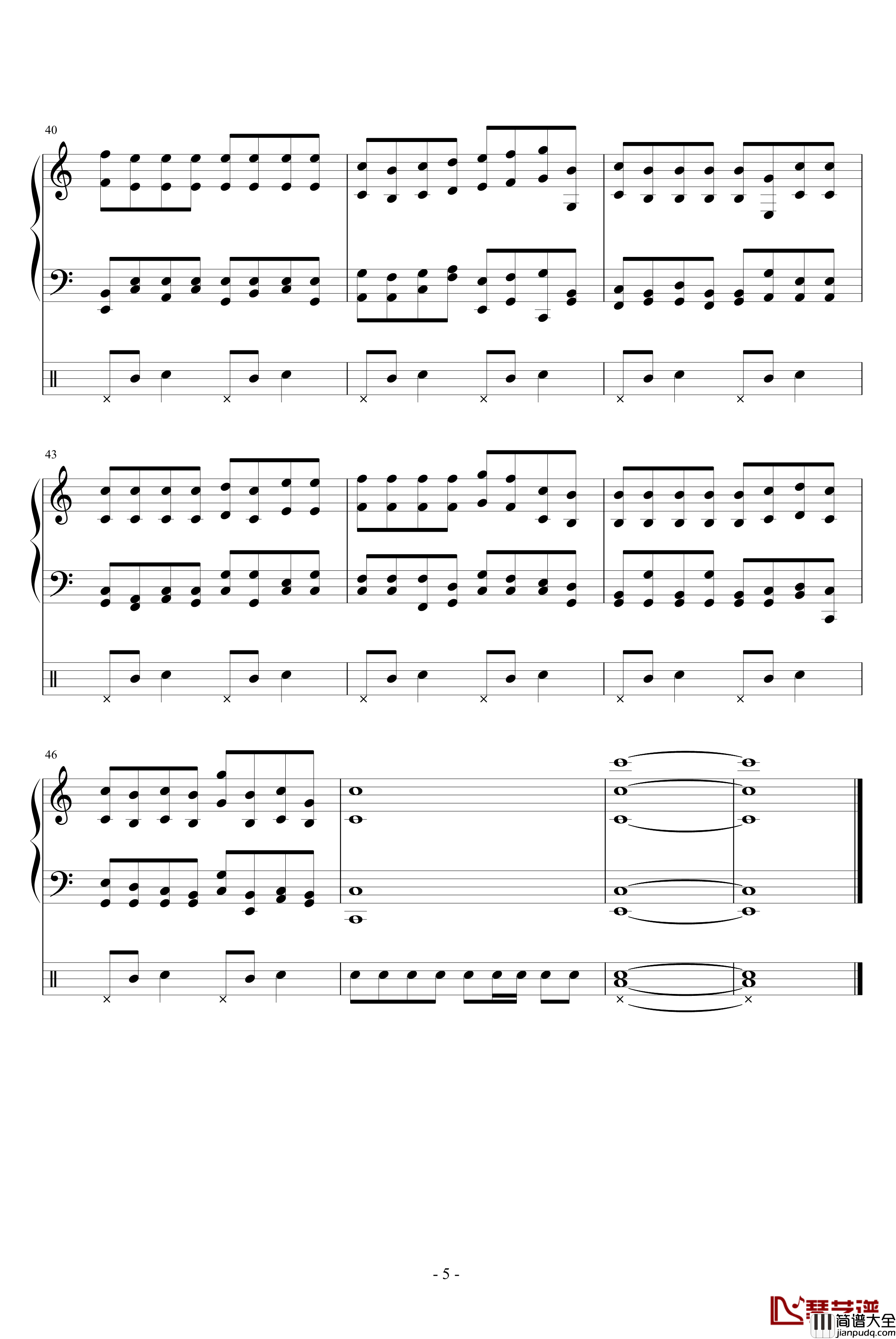 自由论钢琴谱_竹昔