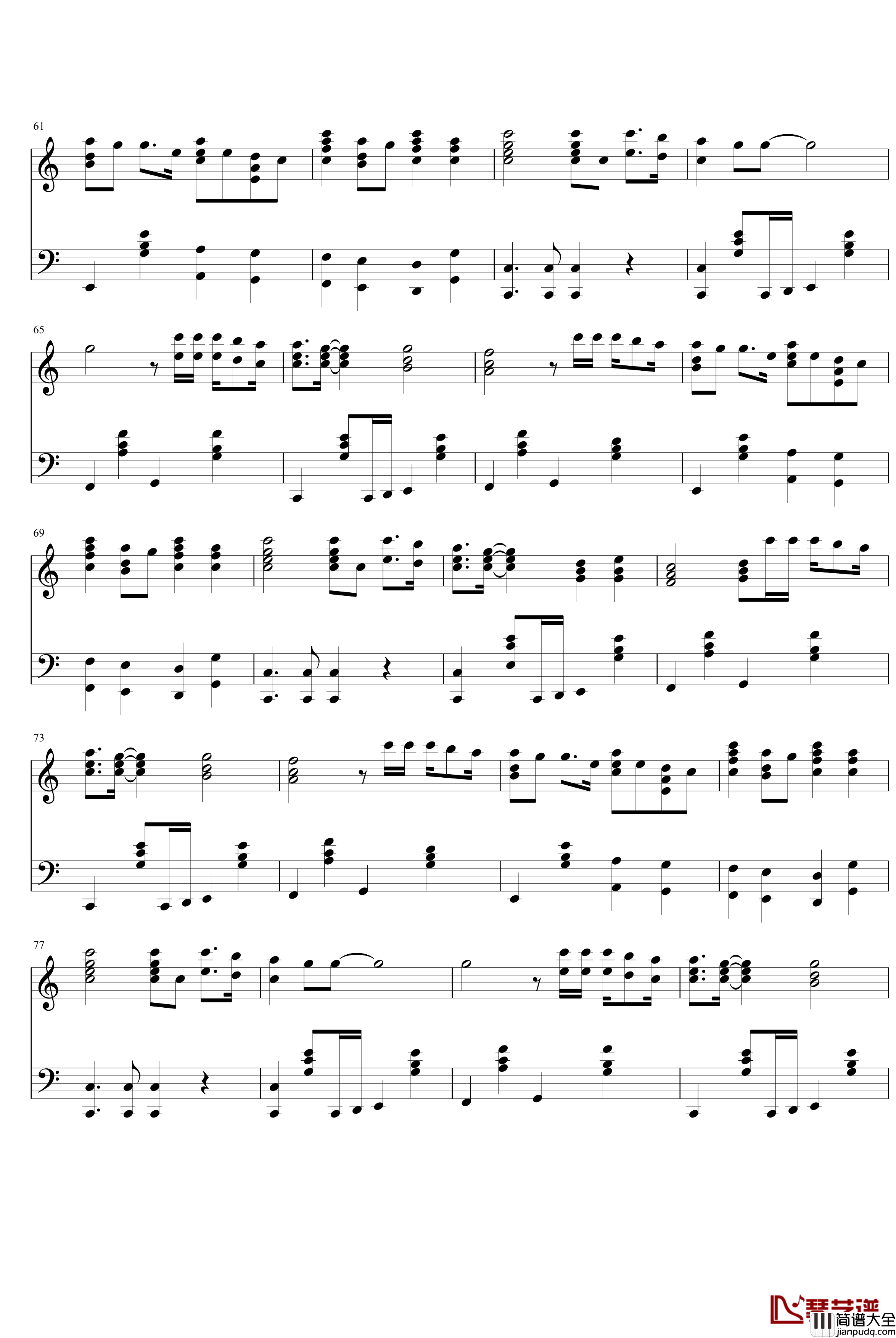 冬季恋歌钢琴谱_韩日剧