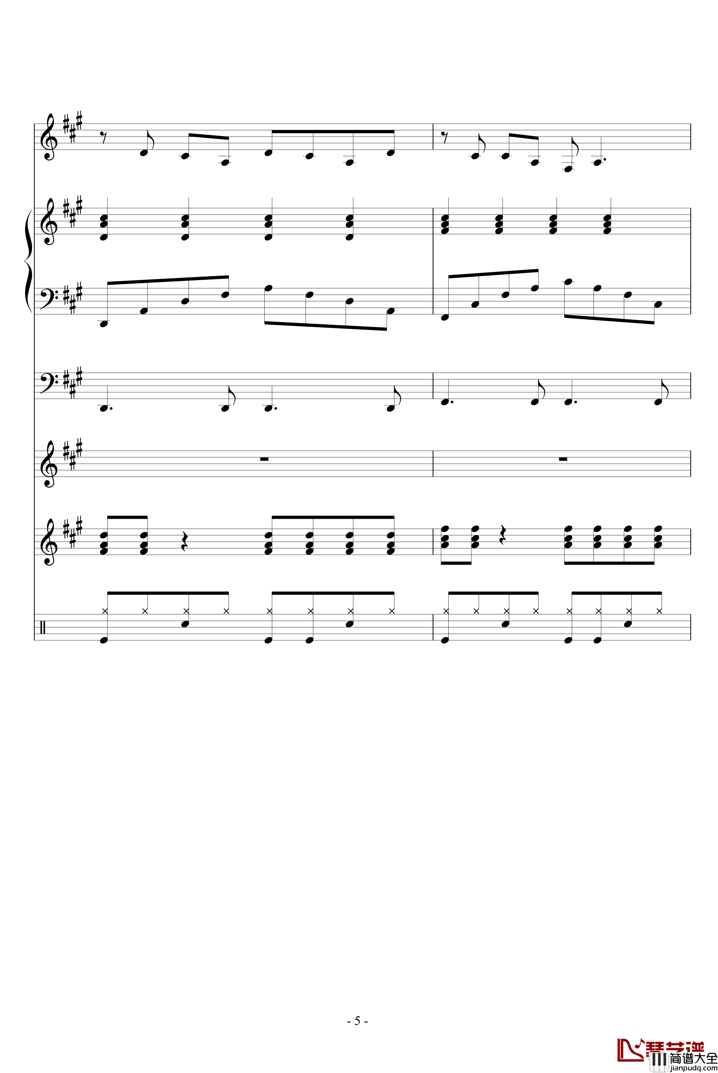 FAKE钢琴谱_血腥残阳