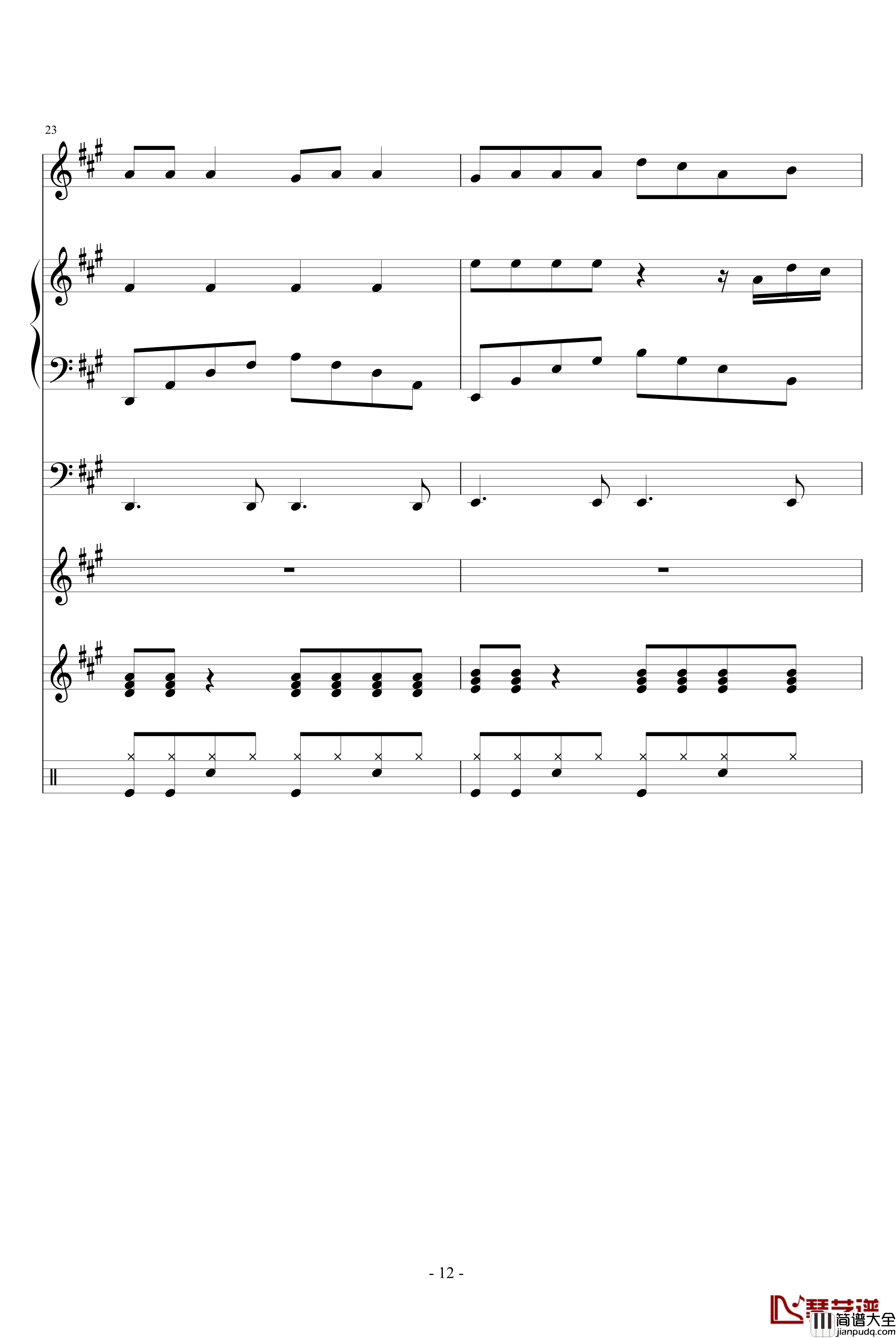 FAKE钢琴谱_血腥残阳