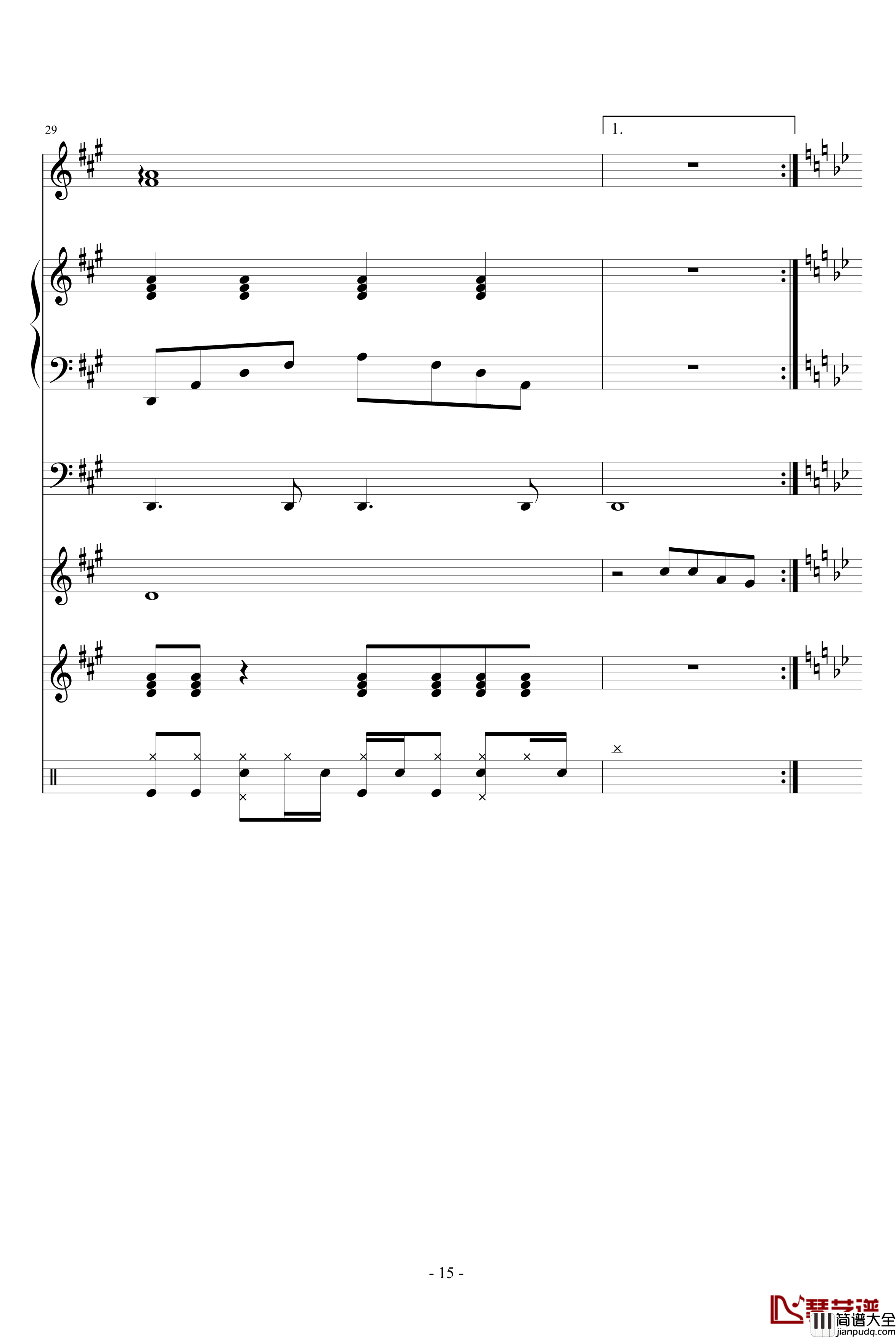 FAKE钢琴谱_血腥残阳