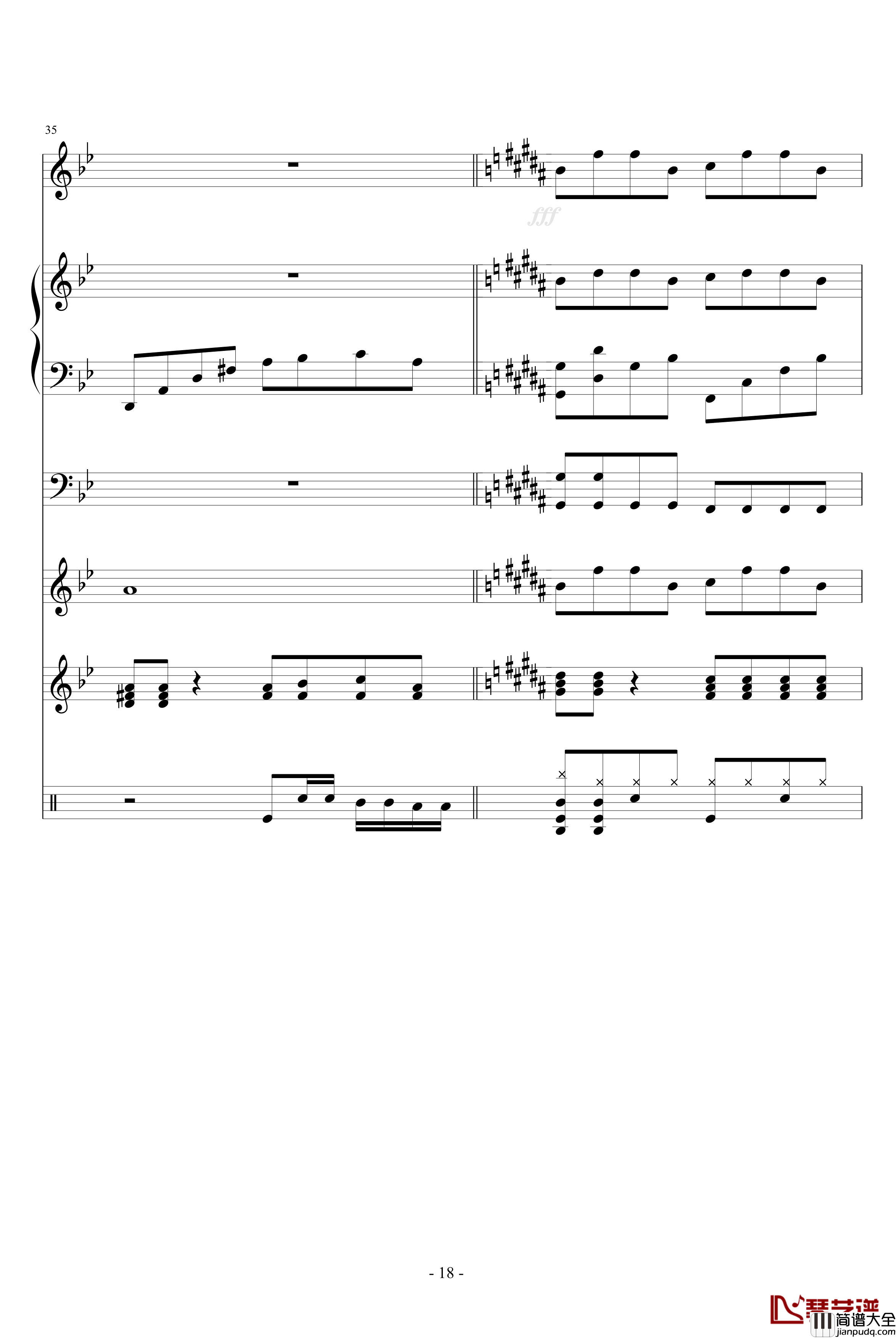 FAKE钢琴谱_血腥残阳