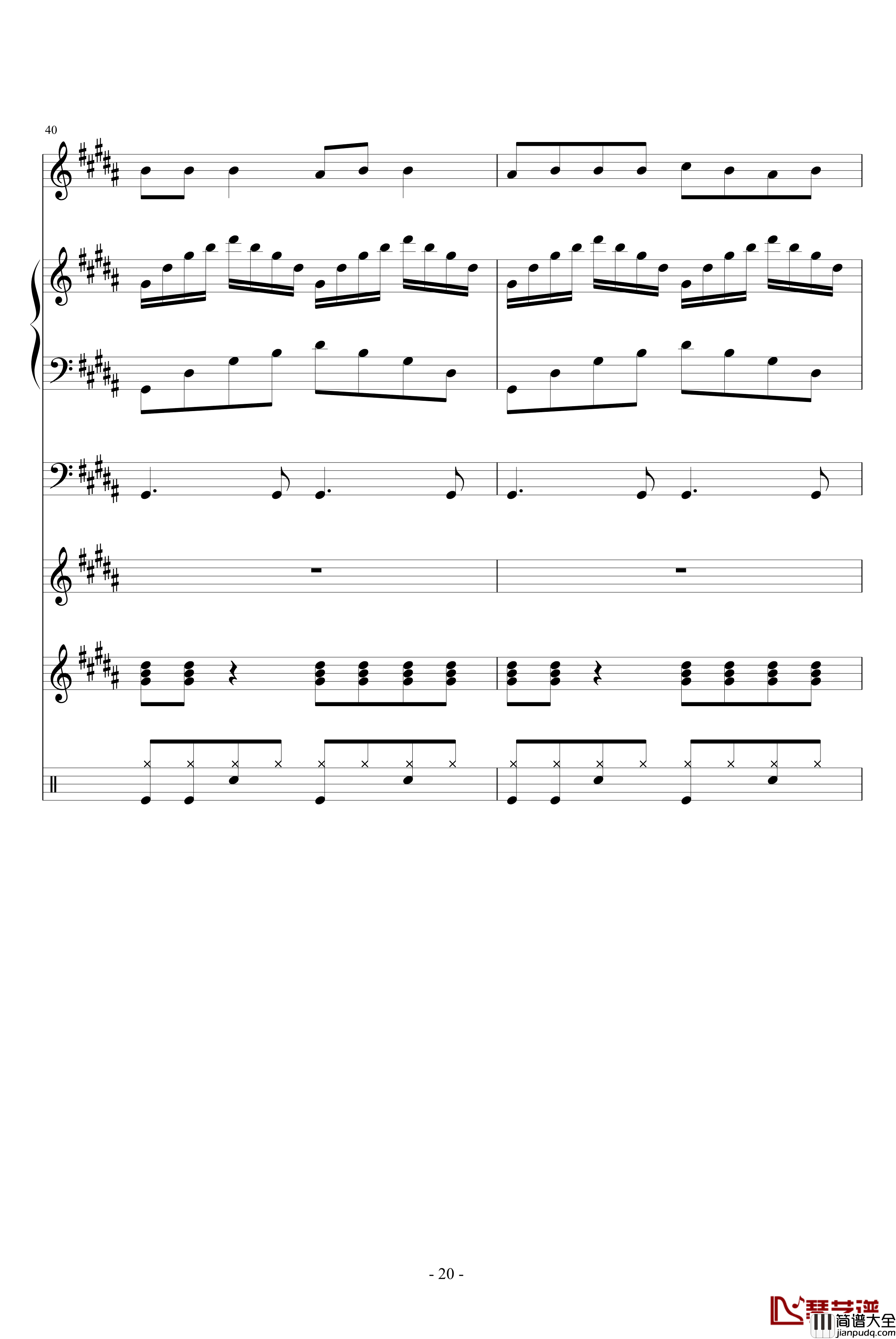 FAKE钢琴谱_血腥残阳