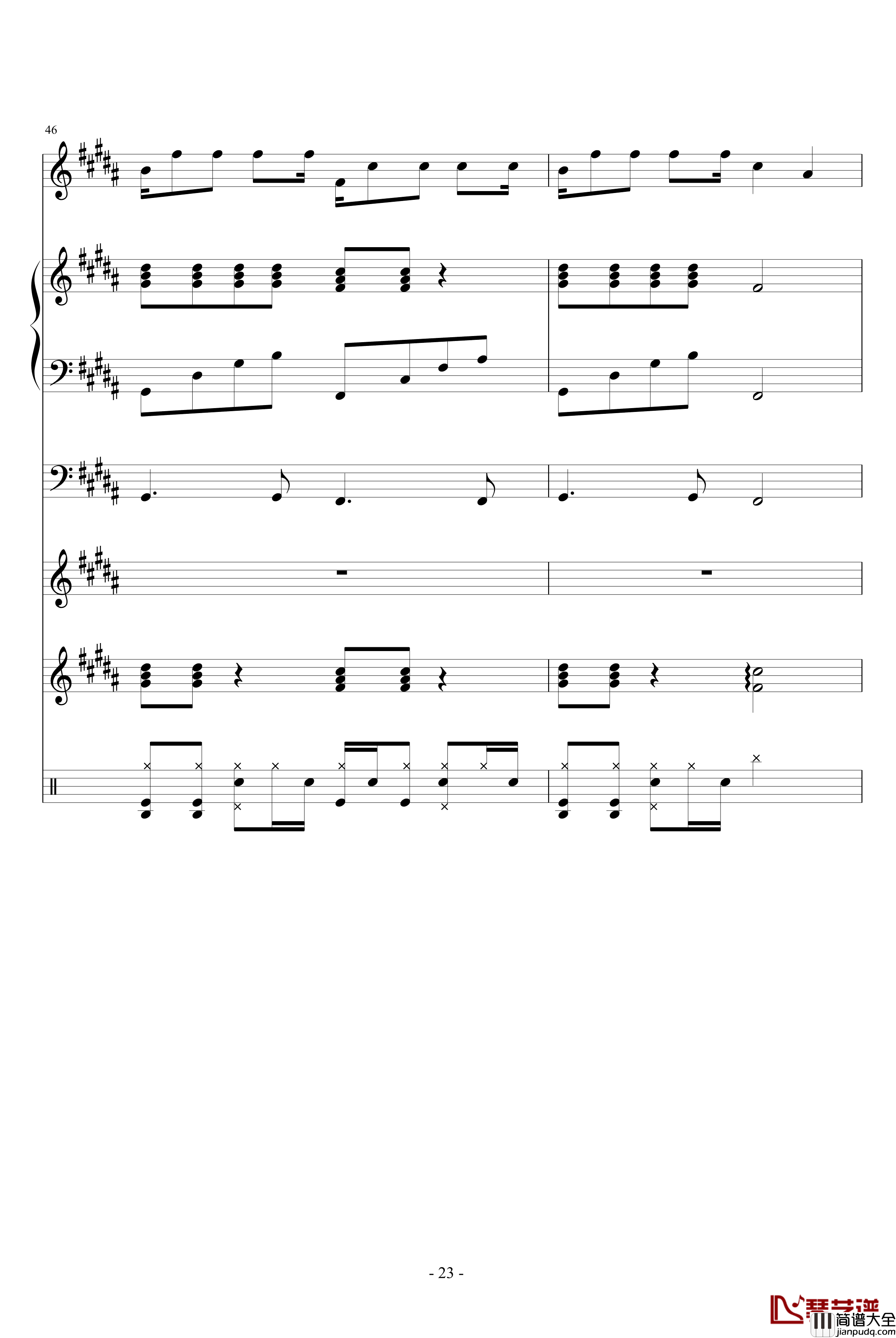 FAKE钢琴谱_血腥残阳