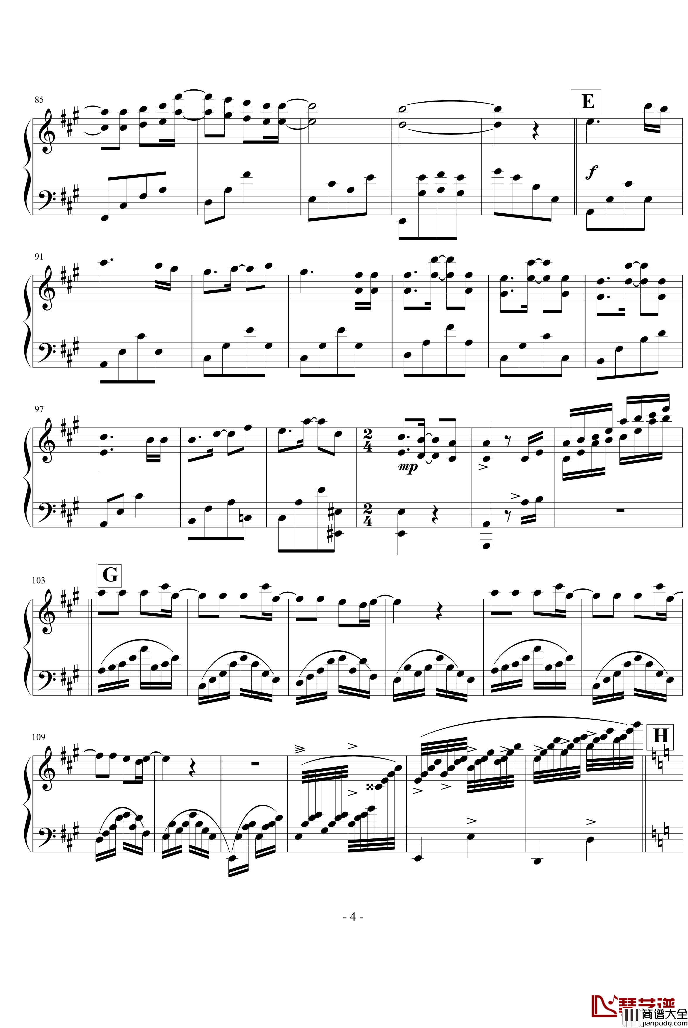 星星小夜曲钢琴谱_克莱德曼