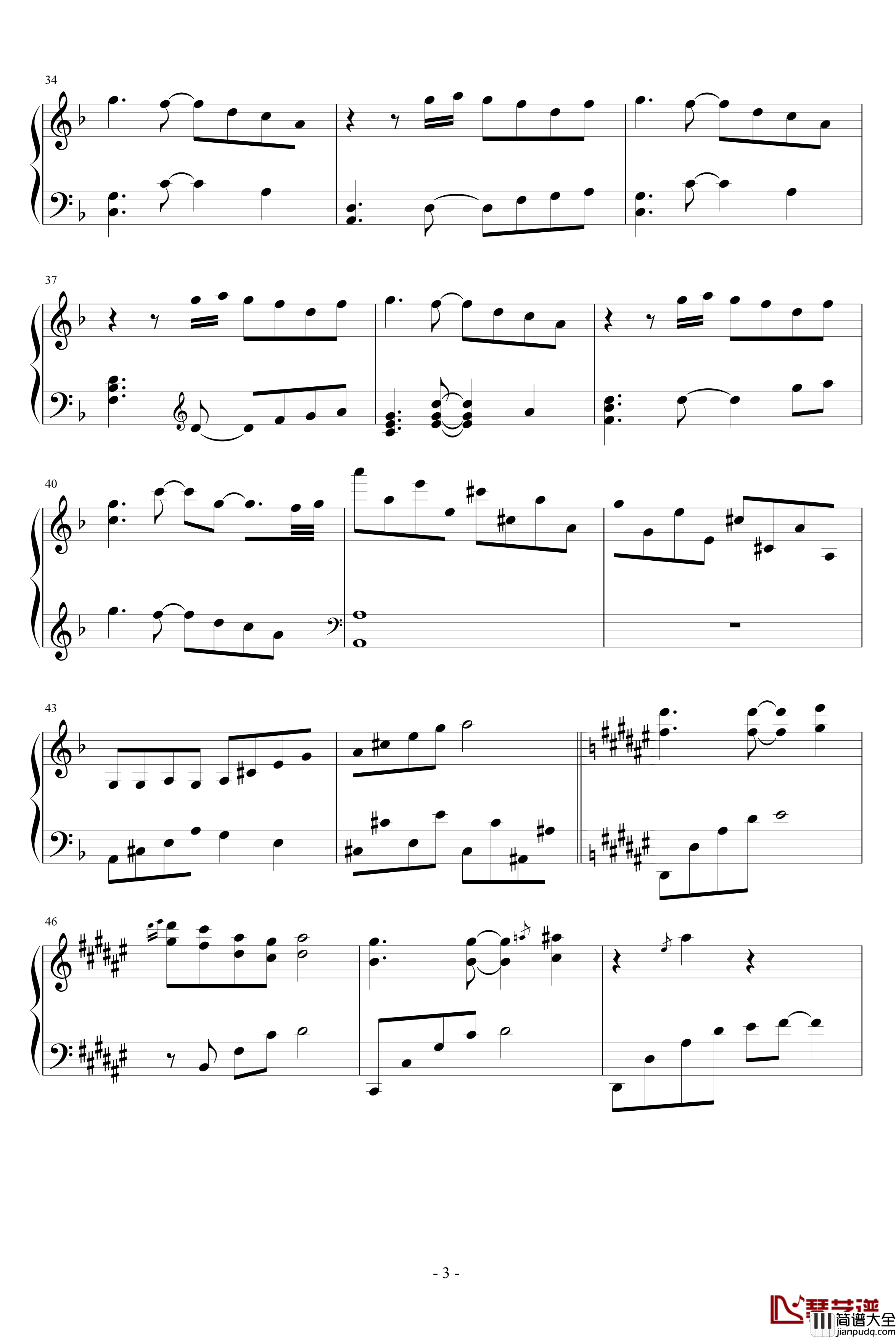 花黄瘦钢琴谱_游戏