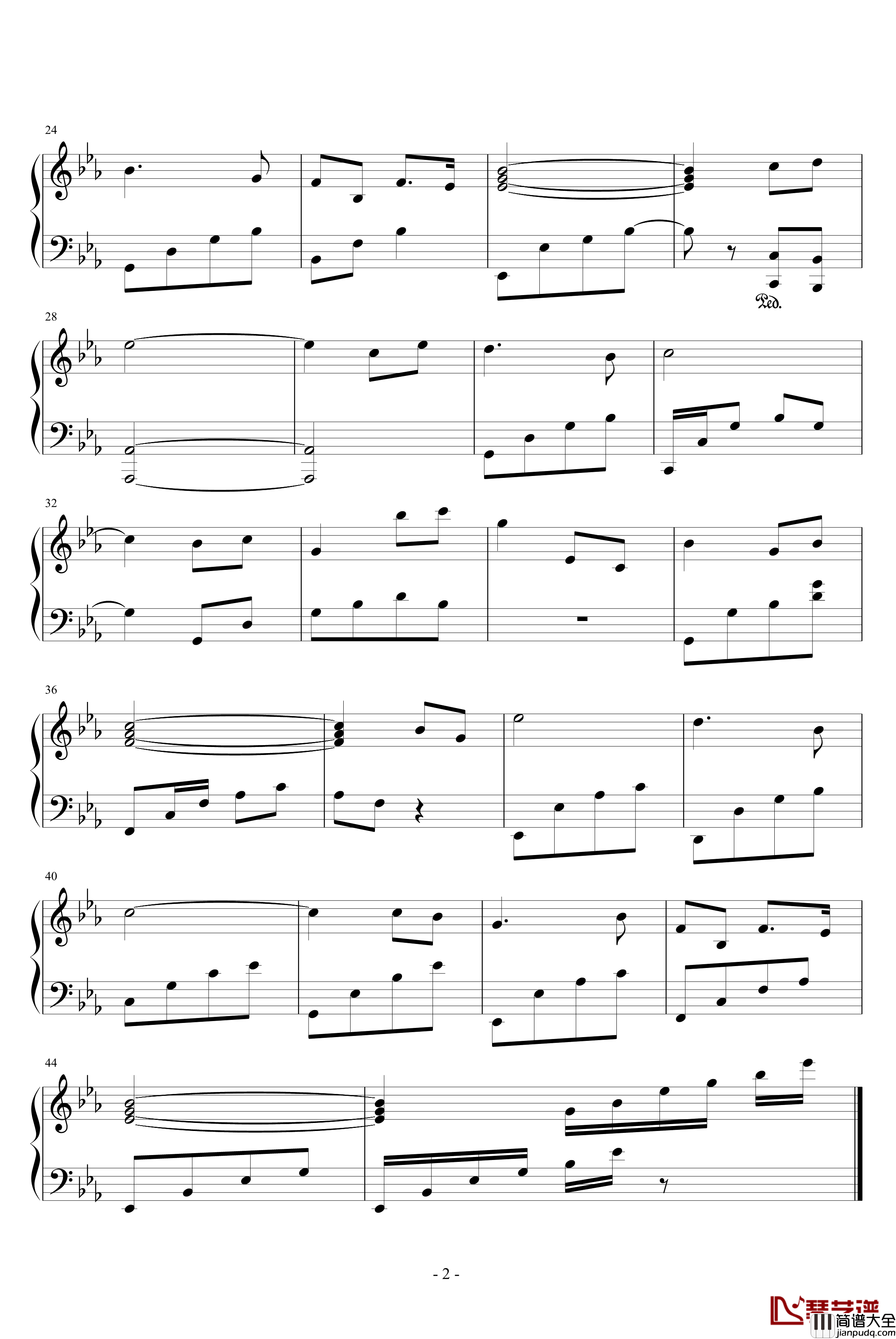 雁南飞钢琴谱_影视