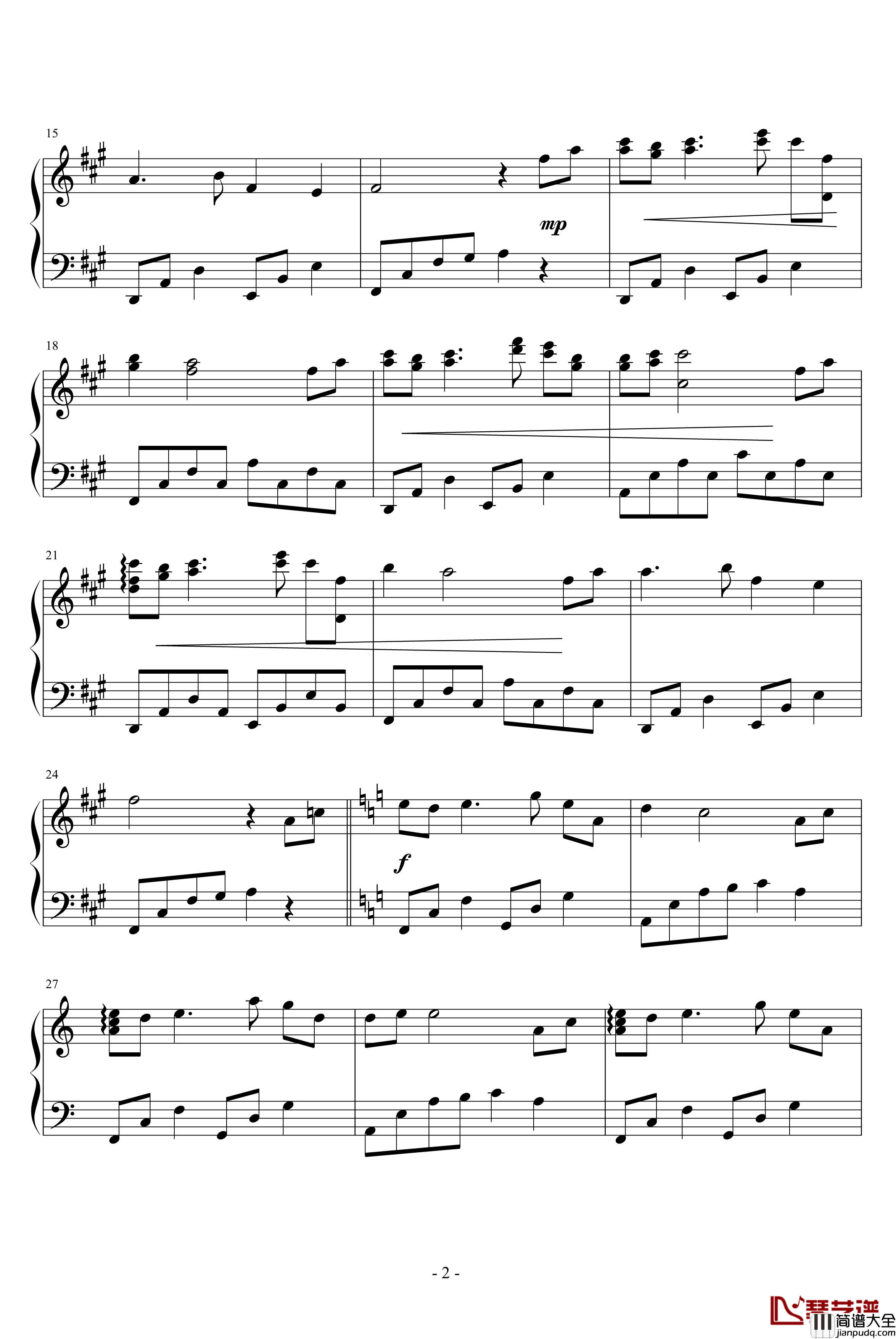 风居住的街道钢琴谱_A调转C调版_影视