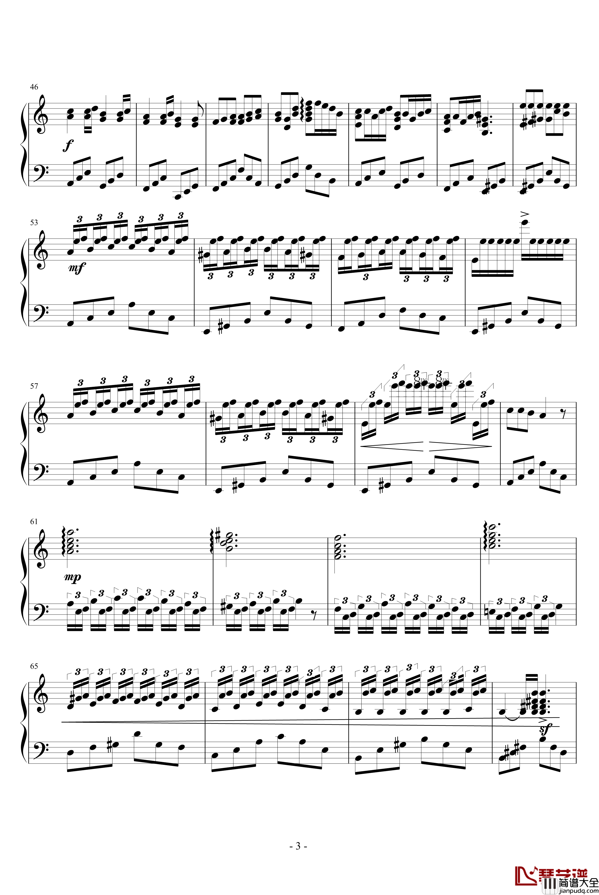 进阶练习曲第一首钢琴谱_Ashitaka