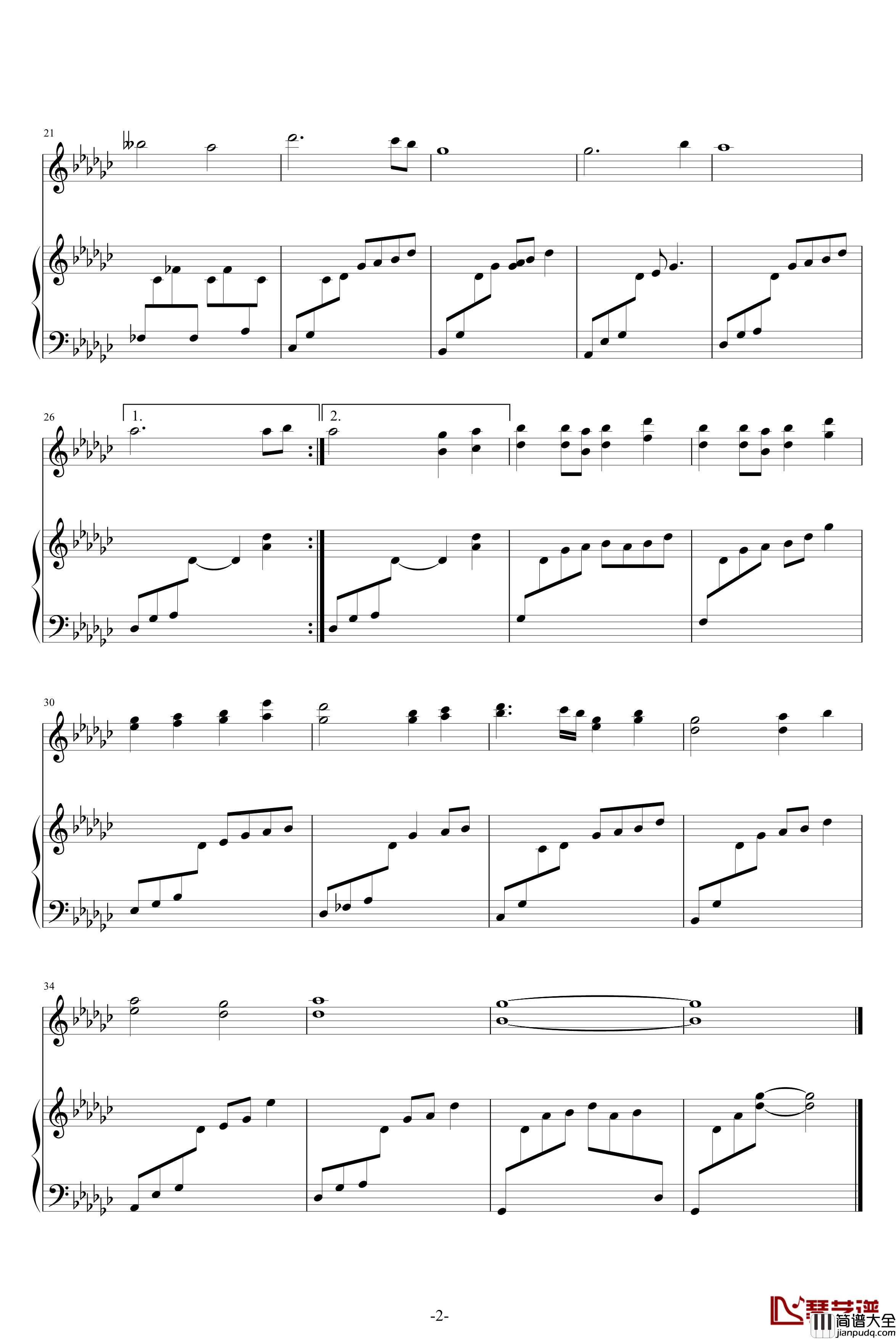 QQ浪漫玫瑰园背景音乐钢琴谱_新版_动漫影视