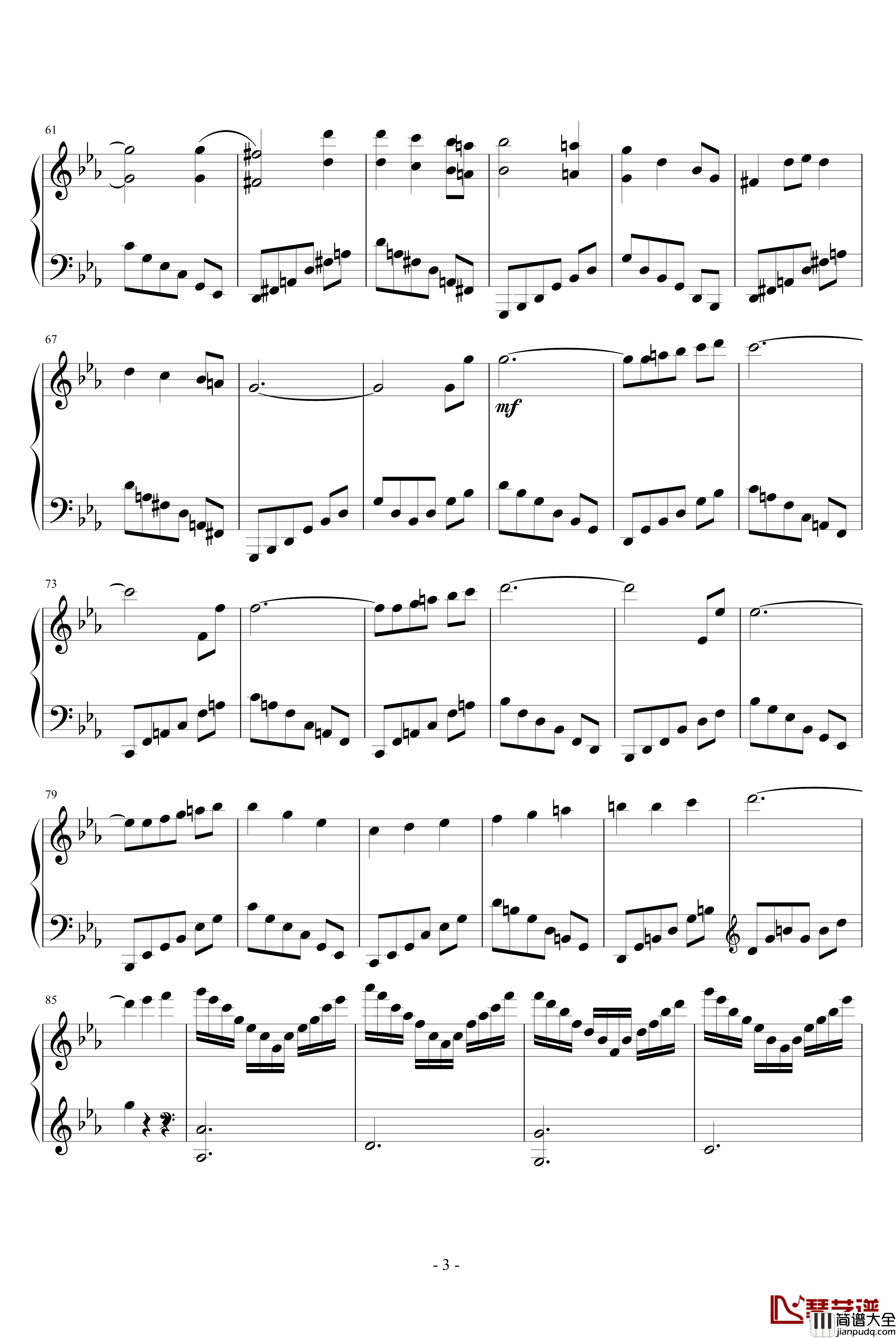 回忆钢琴谱_Ashitaka