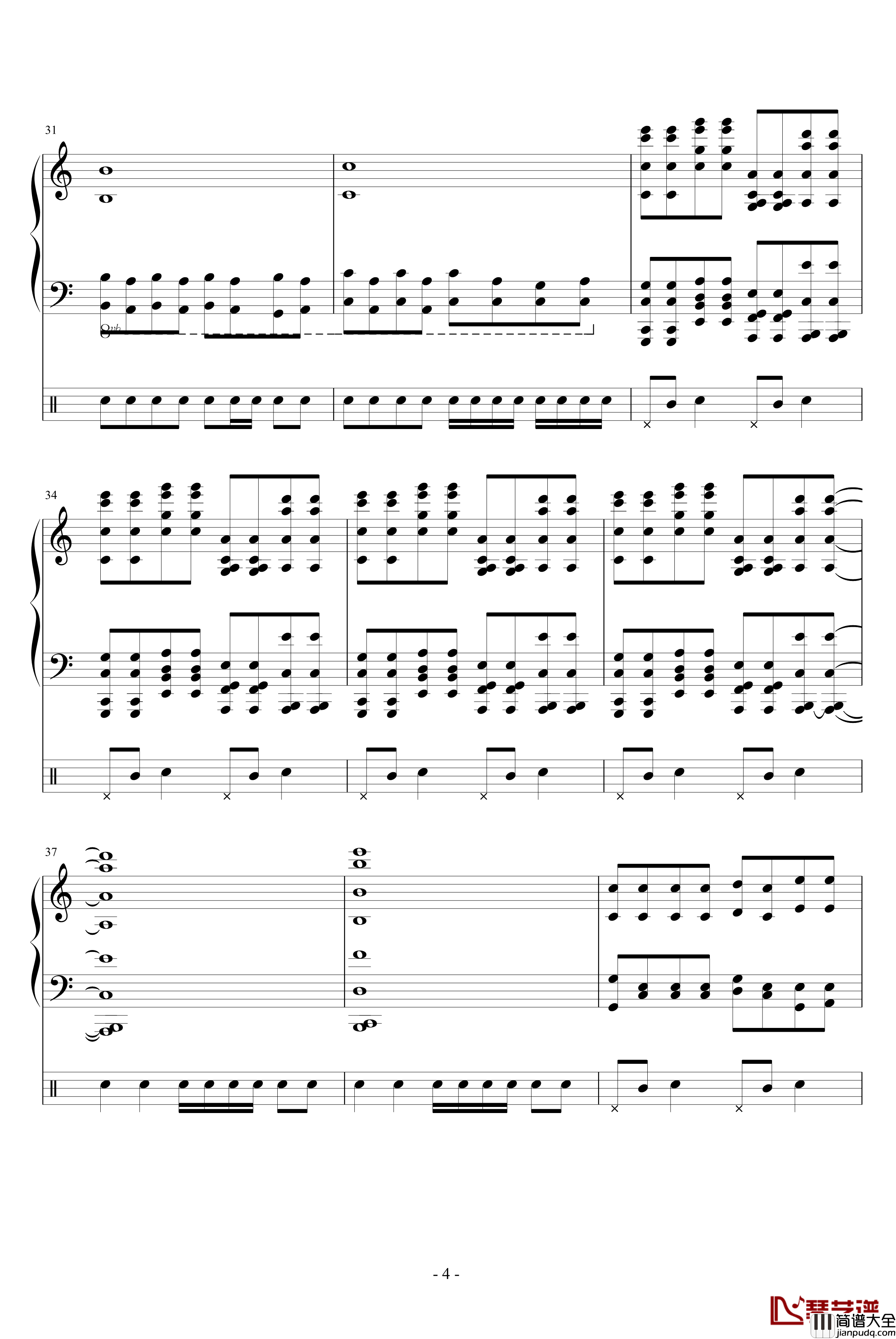 自由论钢琴谱_修改_竹昔