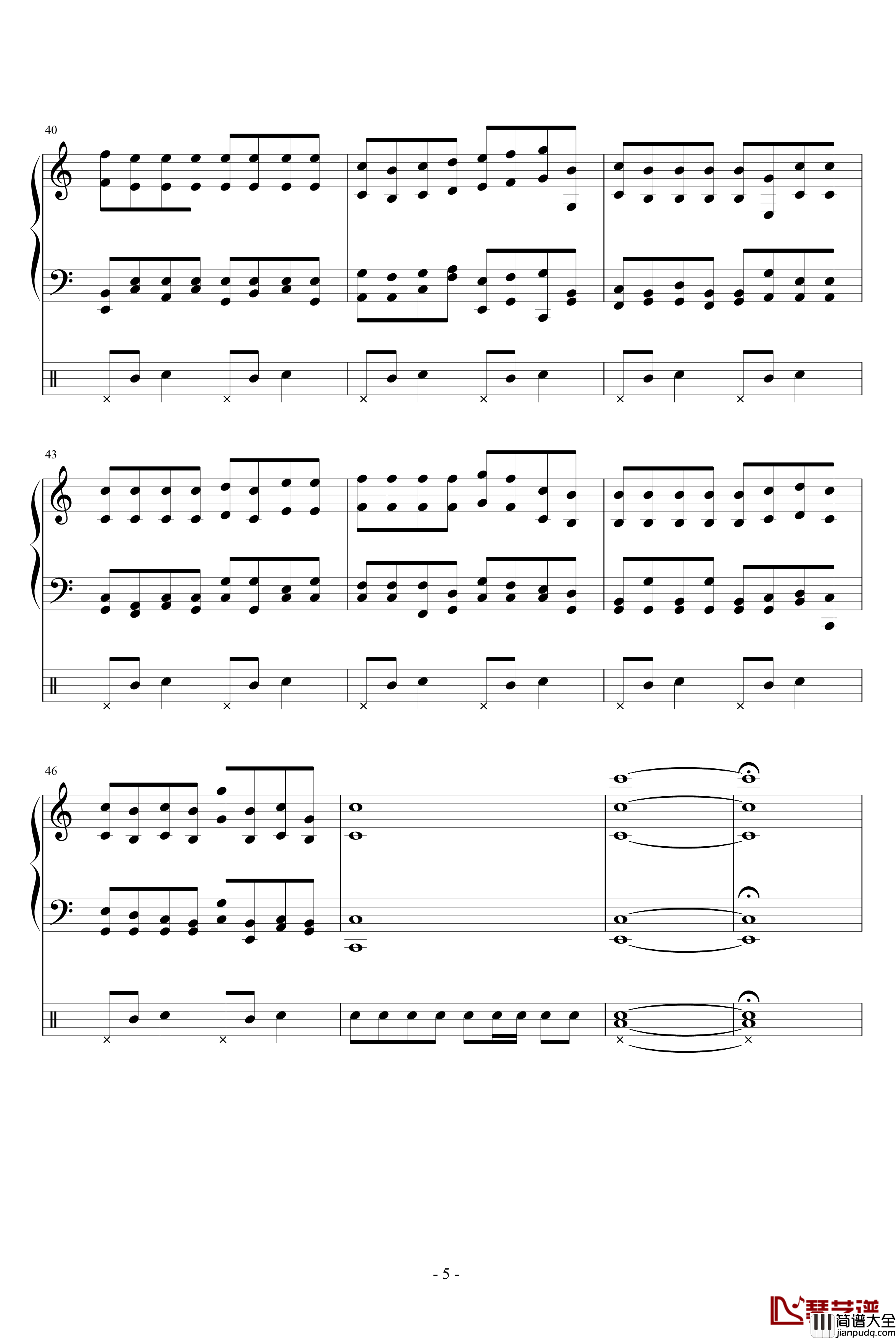 自由论钢琴谱_修改_竹昔