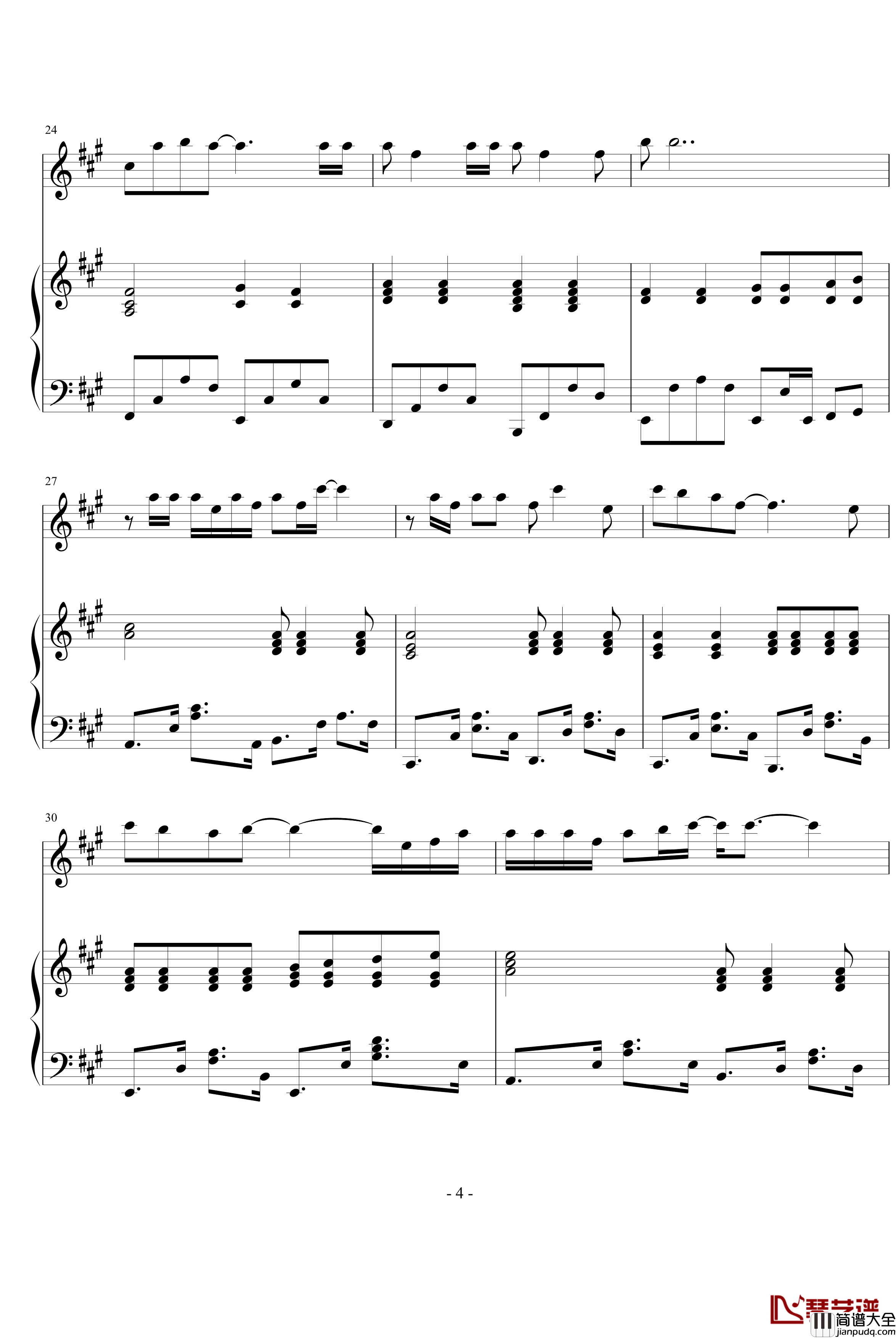 夜钢琴谱_每一天