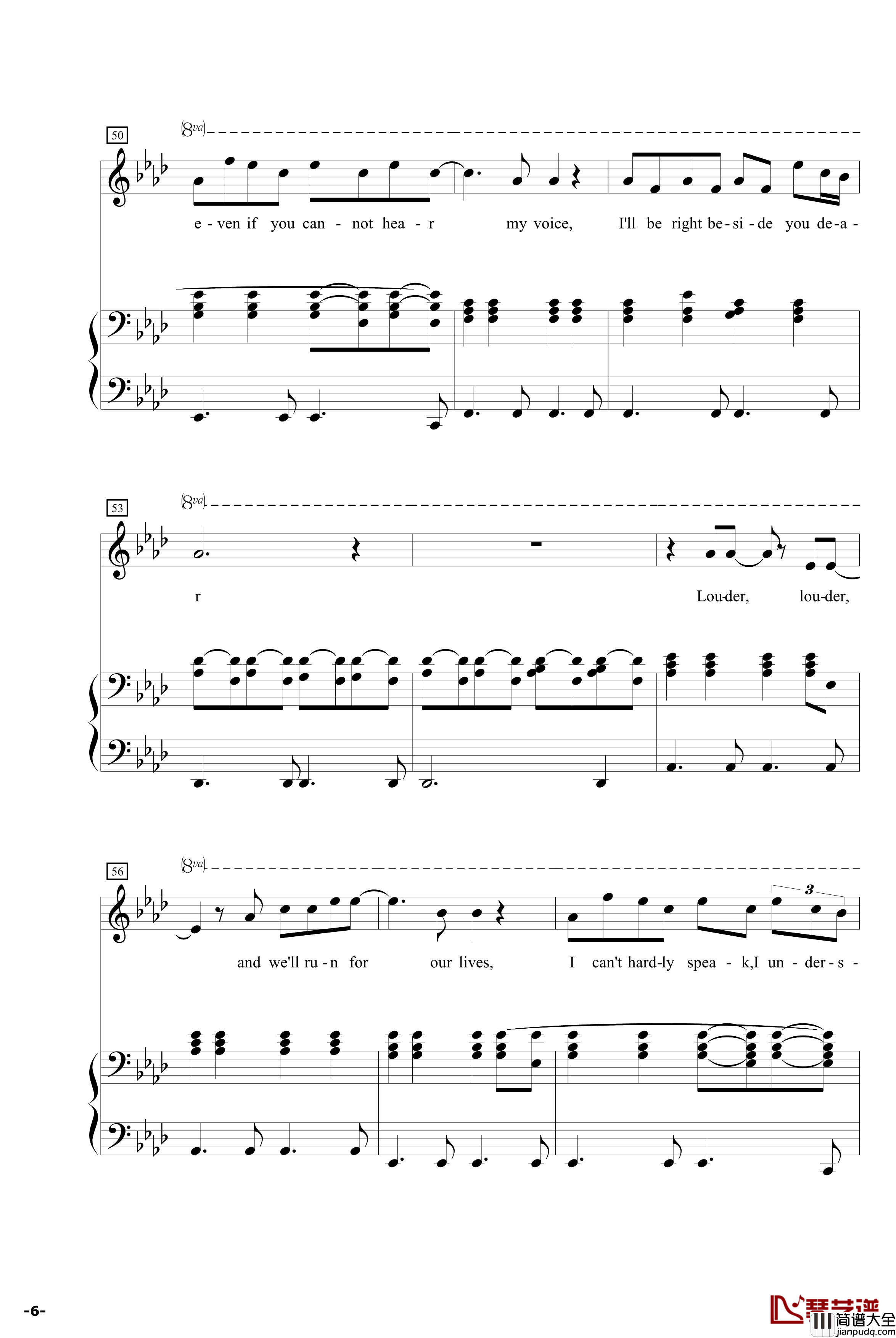 Run钢琴谱_LeonaLewis修正版