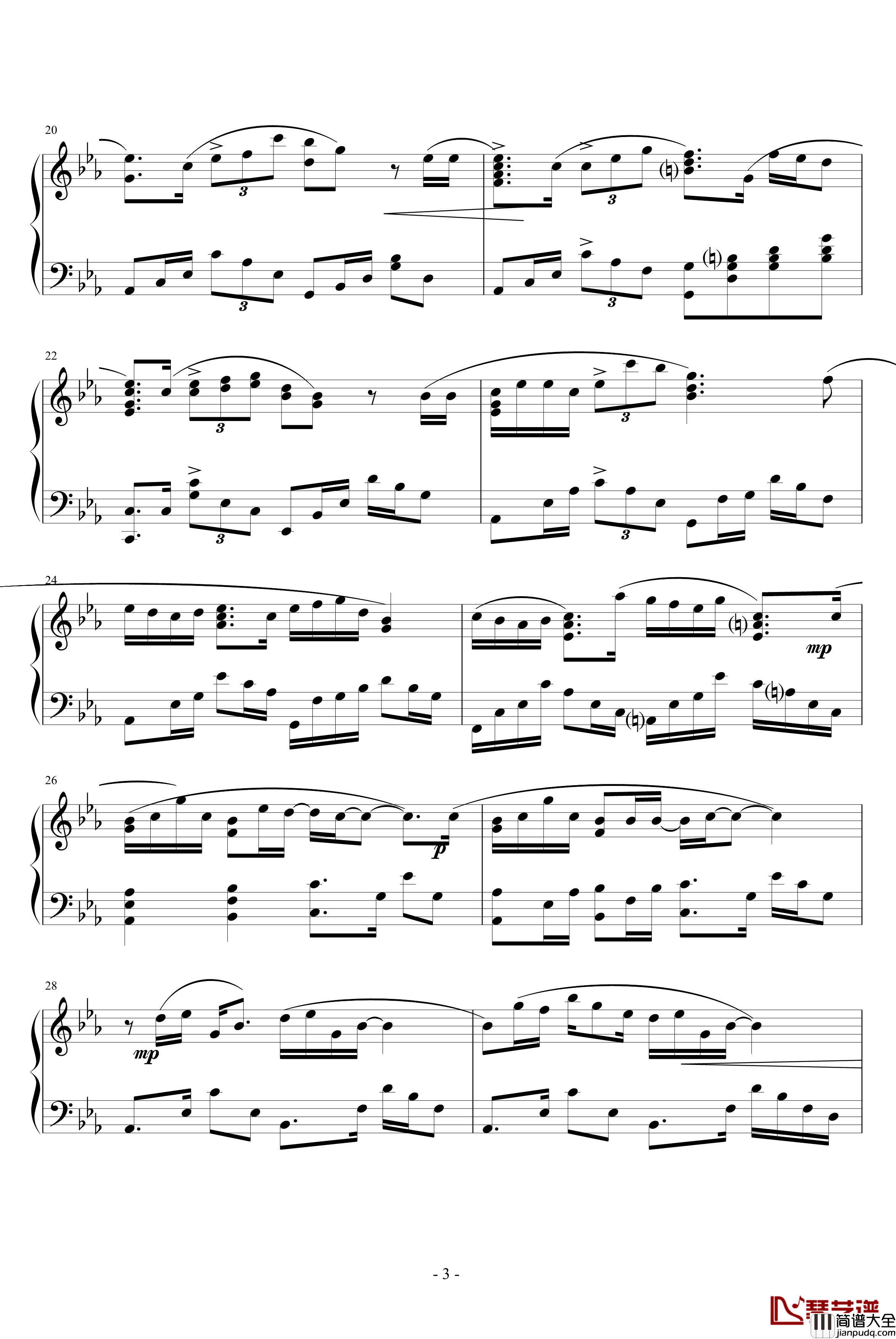 漩涡钢琴谱_黄耀明