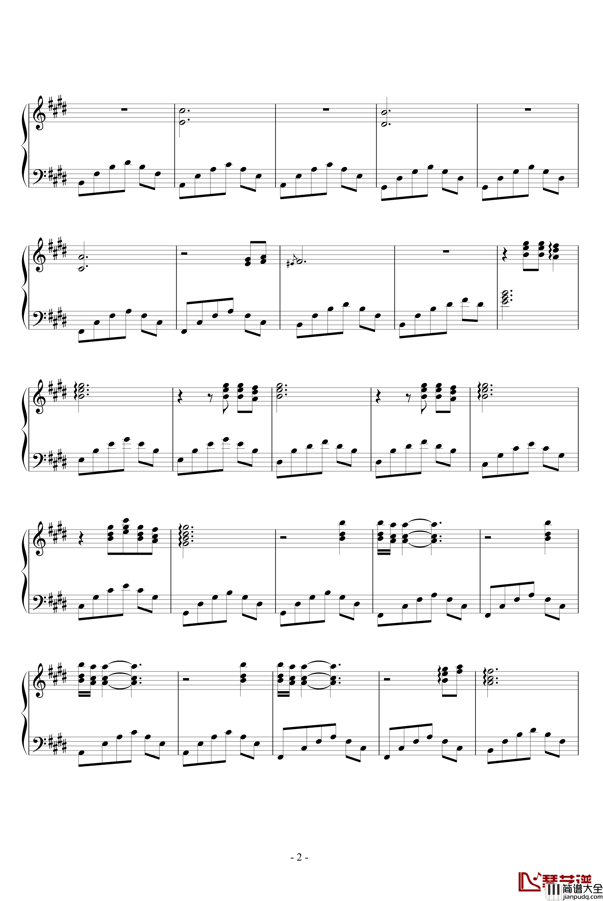 遥远的静钢琴谱_快乐甜筒