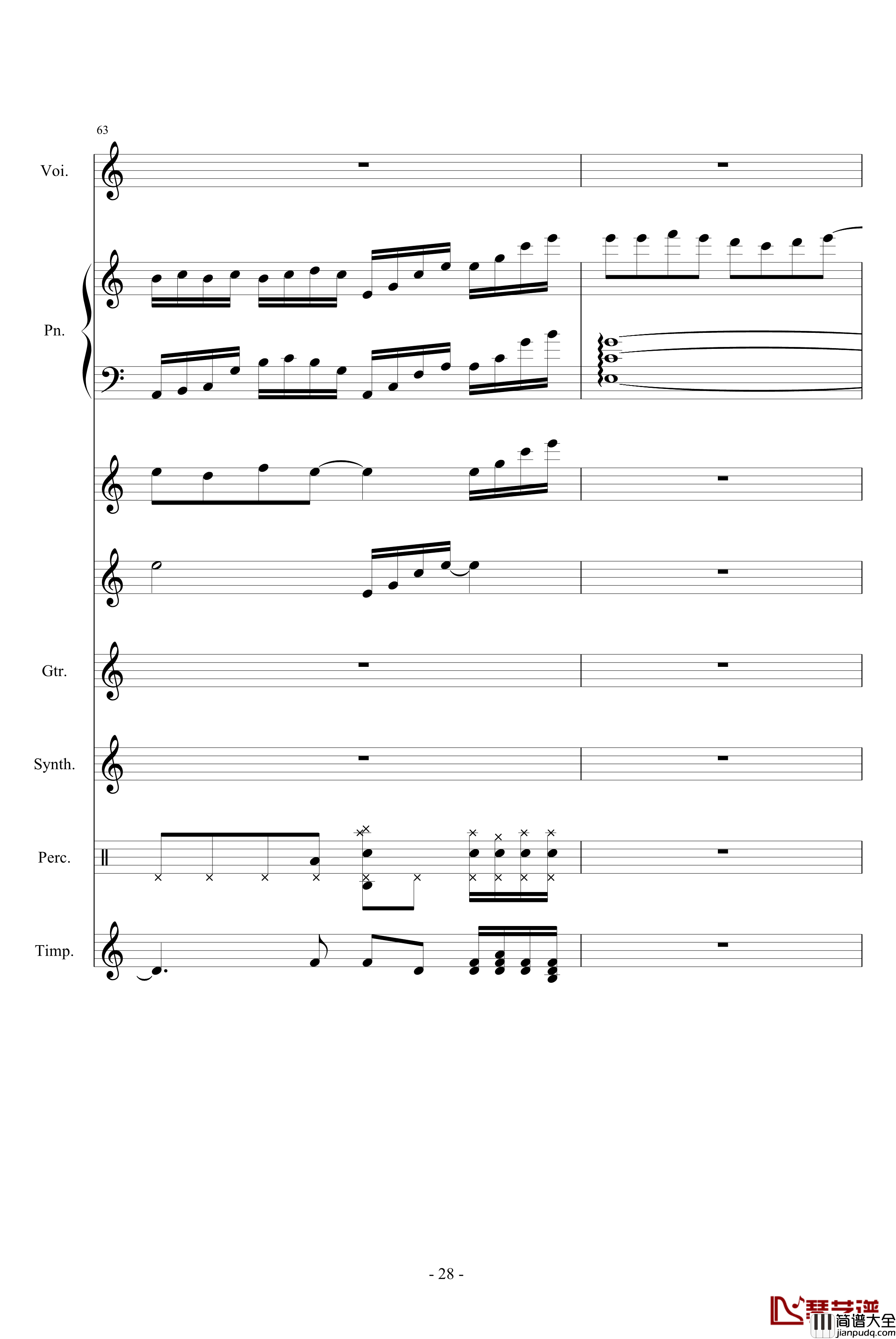 离去钢琴谱_竹昔