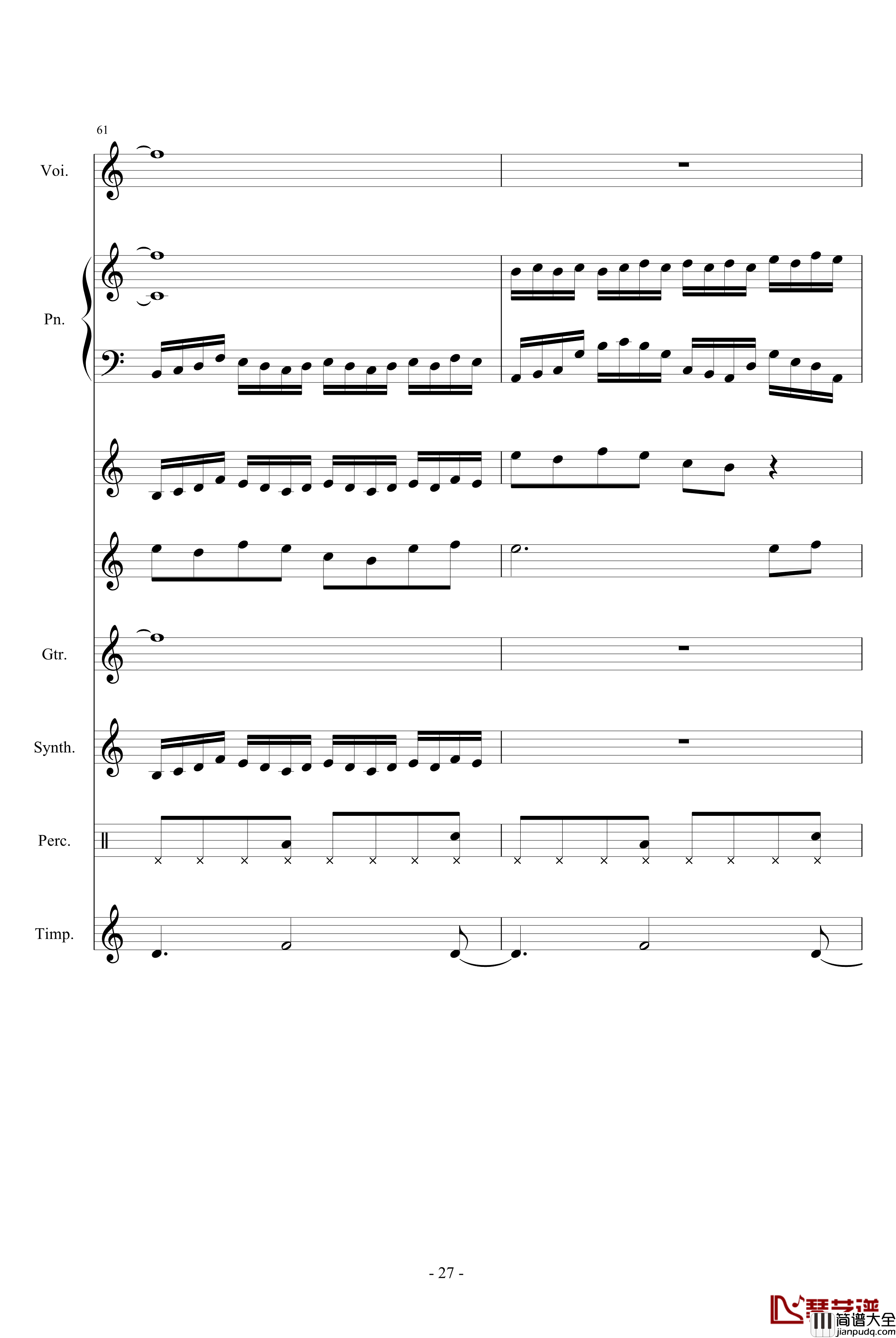 离去钢琴谱_竹昔