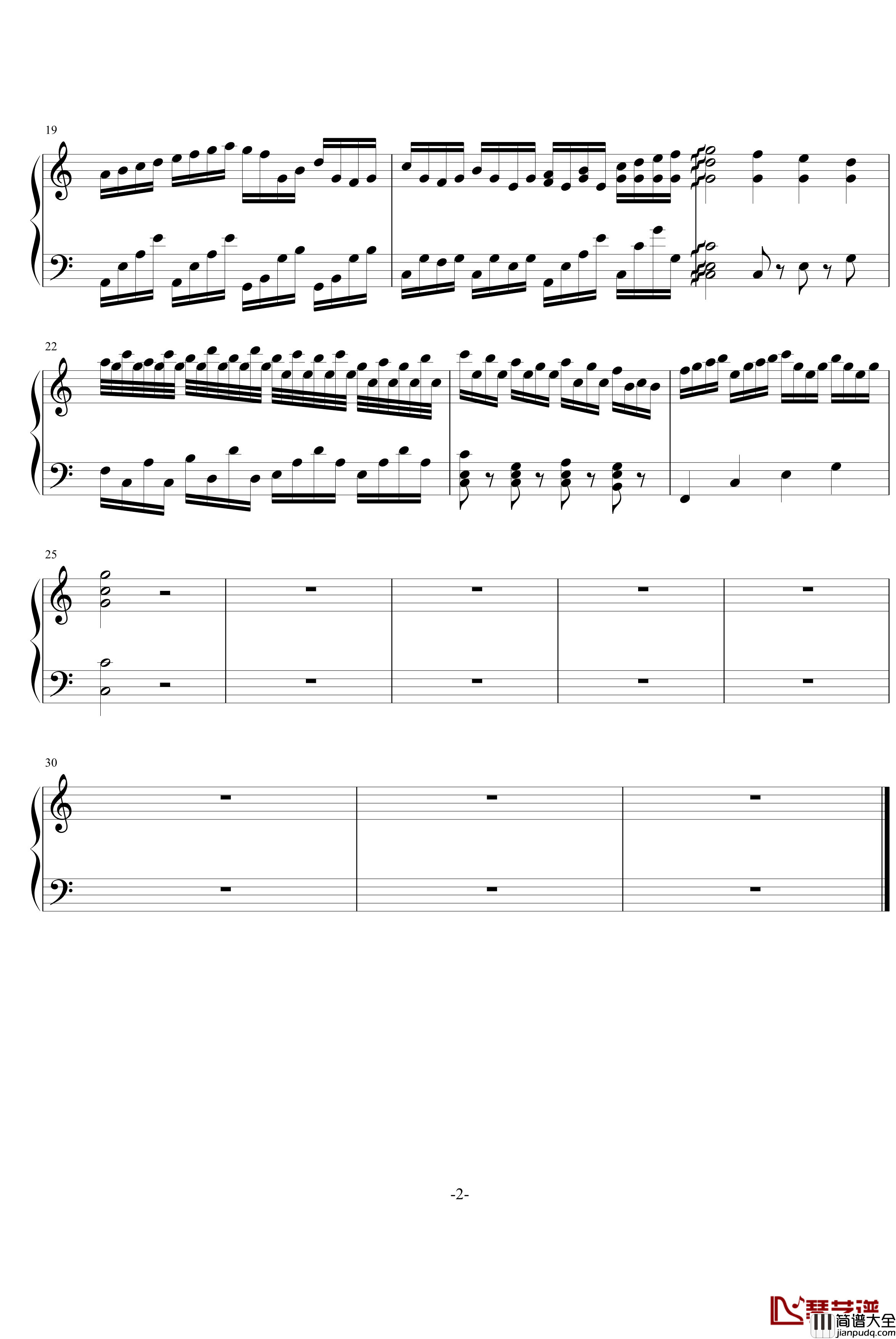 大方的美丽钢琴谱_建峰